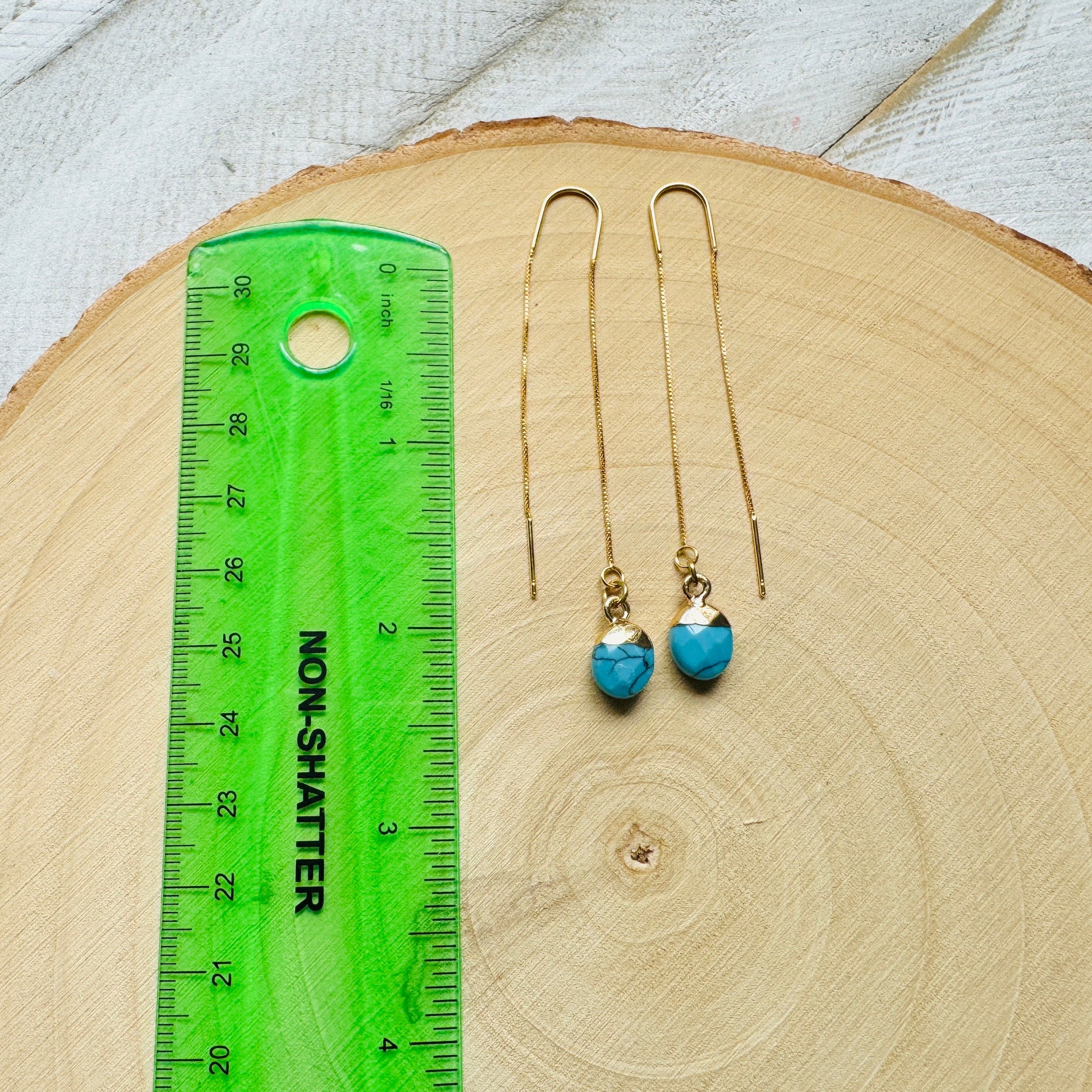 Turquoise Earrings, Threader Earrings, Statement Earrings Boho, Western Earrings, Boho Earrings, Best Friend Birthday Gifts for Her, Blue