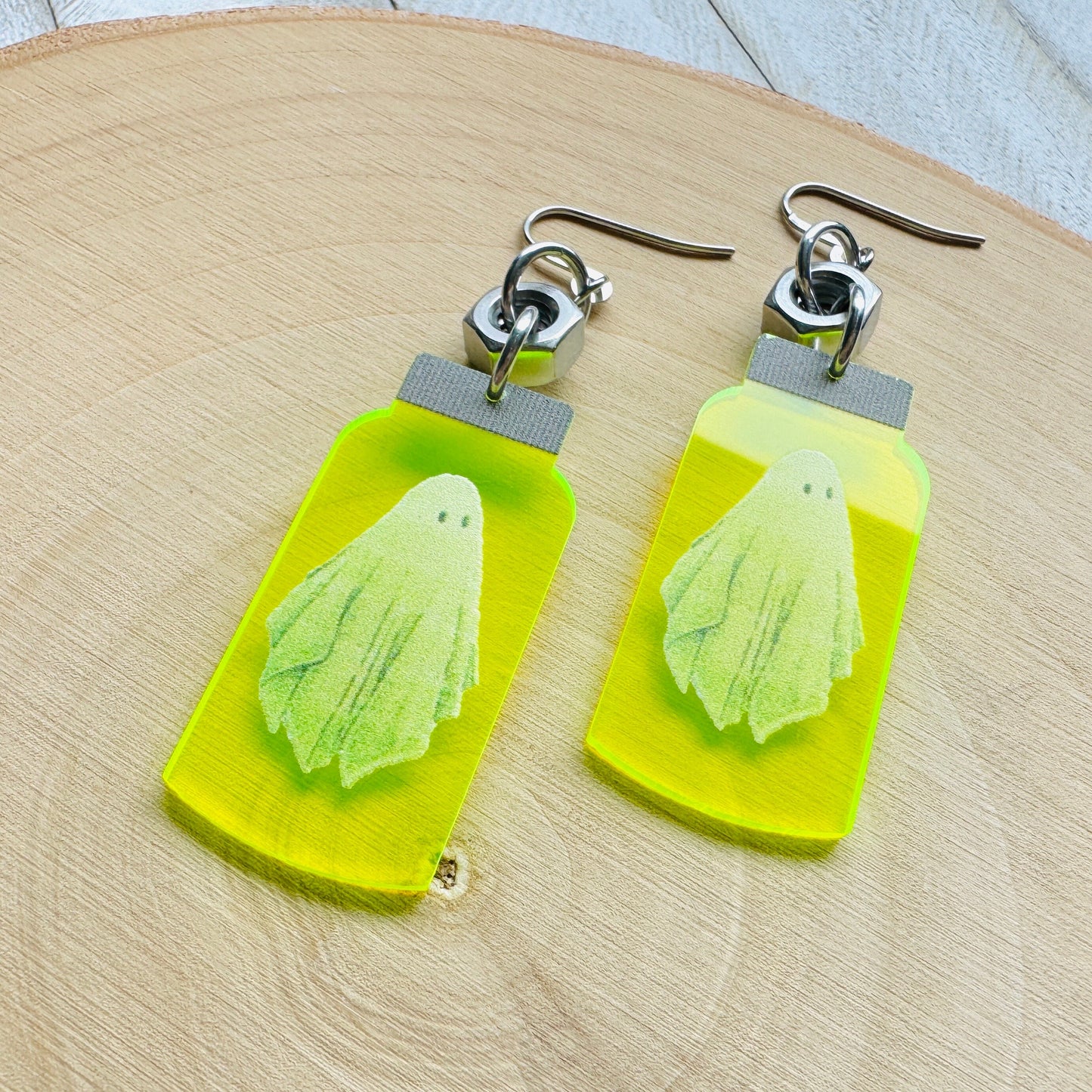 Ghost Earrings, Goth Earrings Men, Witchy Gifts, Halloween Spooky Earrings, Cute Halloween Gift for Teacher, Friend Gifts Ideas, Spooky Cute