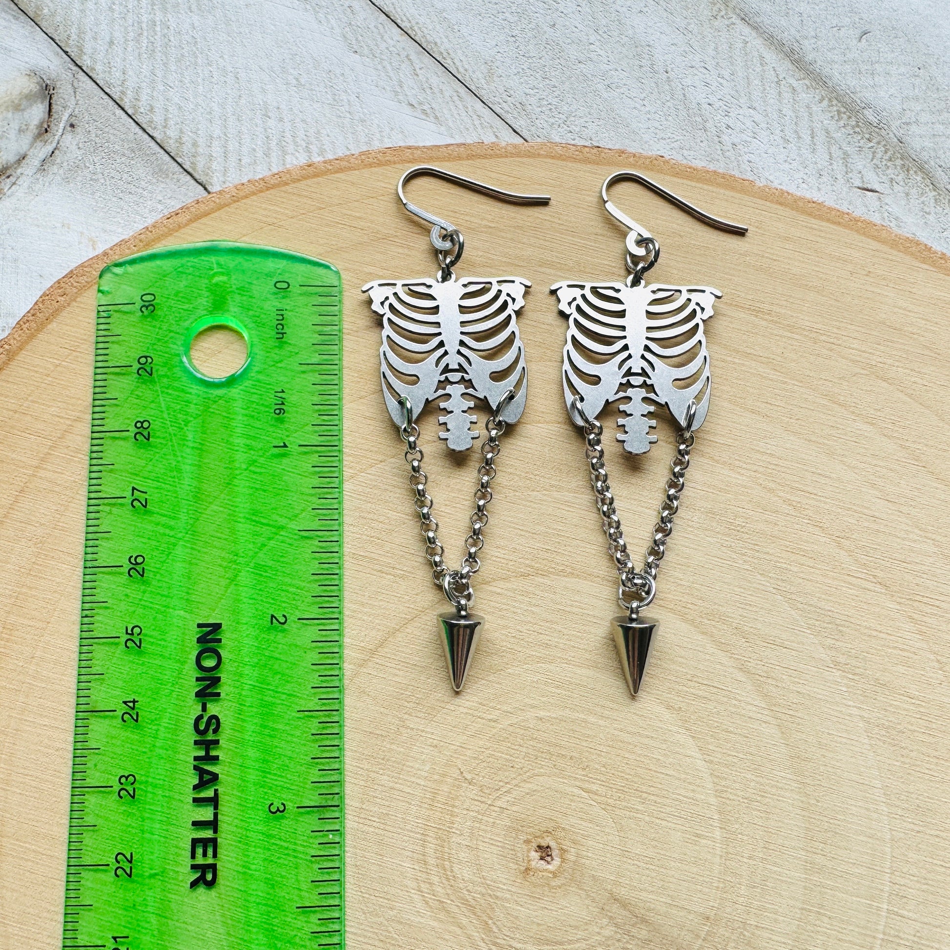 Ribcage Earrings, Skeleton Earrings, Punk Earrings Dangle, Halloween Spooky Earrings, Cute Halloween Gift for Teacher, Friend Gifts Ideas