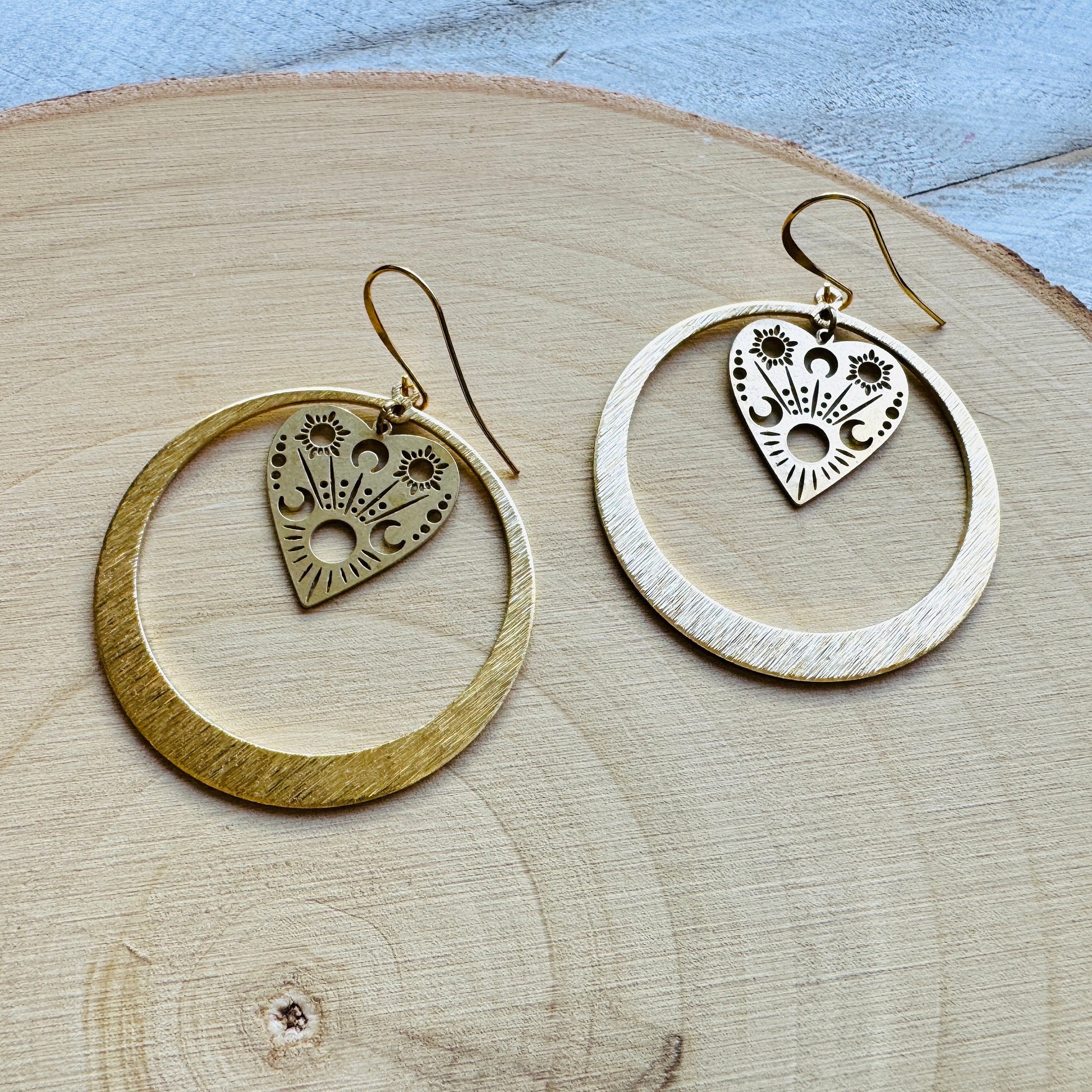 Planchette Earrings, Geometric Earrings, Creepy Cute Jewelry, Boho Earrings, Witchy Earrings, Halloween Gift for Women, BFF Birthday Gift