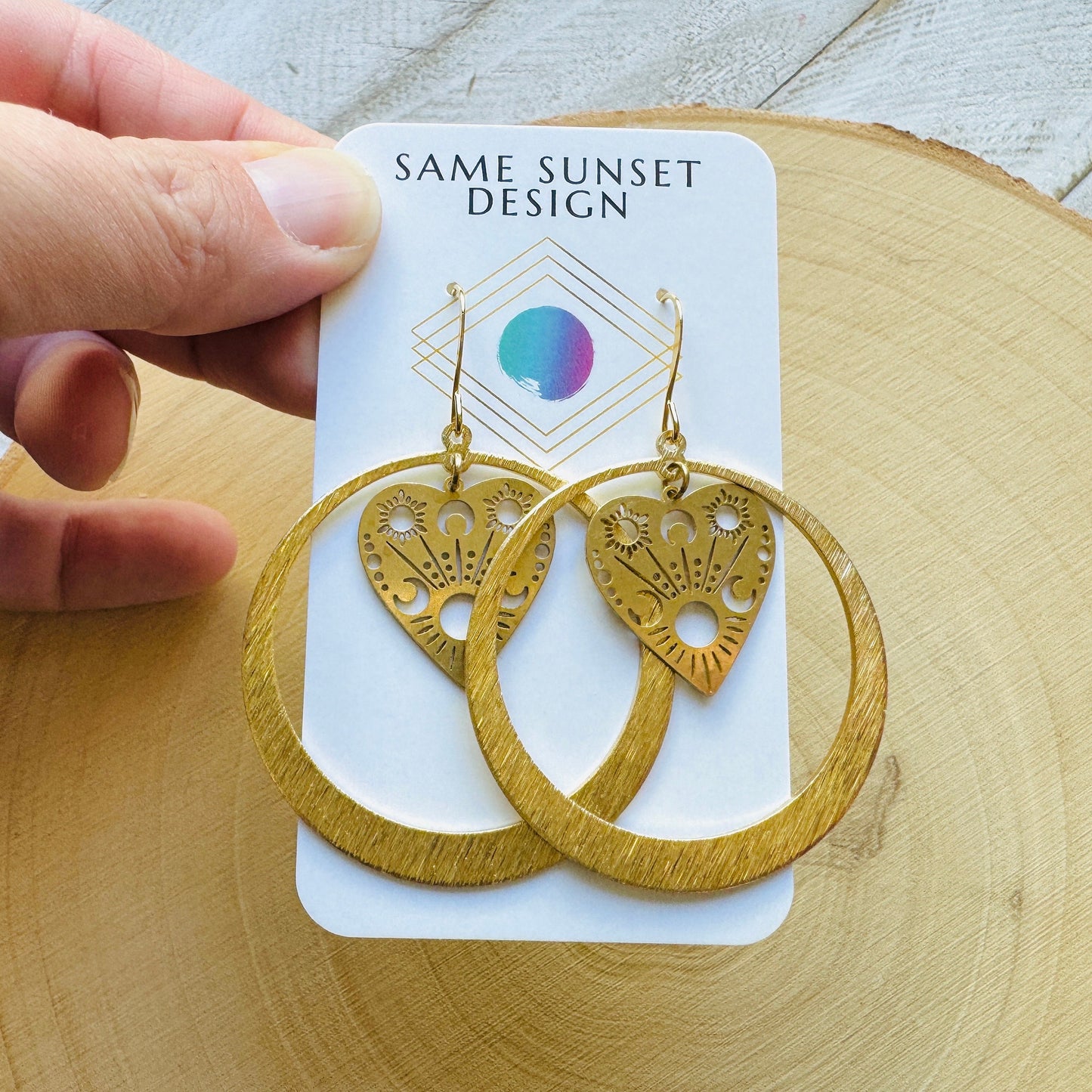 Planchette Earrings, Geometric Earrings, Creepy Cute Jewelry, Boho Earrings, Witchy Earrings, Halloween Gift for Women, BFF Birthday Gift