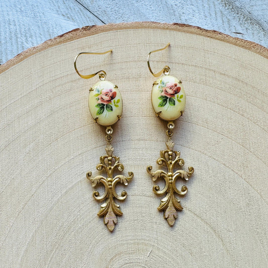 Flower Earrings, Fairycore Earrings, Earrings for Wedding Day, Cottagecore Jewelry, Unique Christmas Gifts for Friends, Sweet 16 Gift