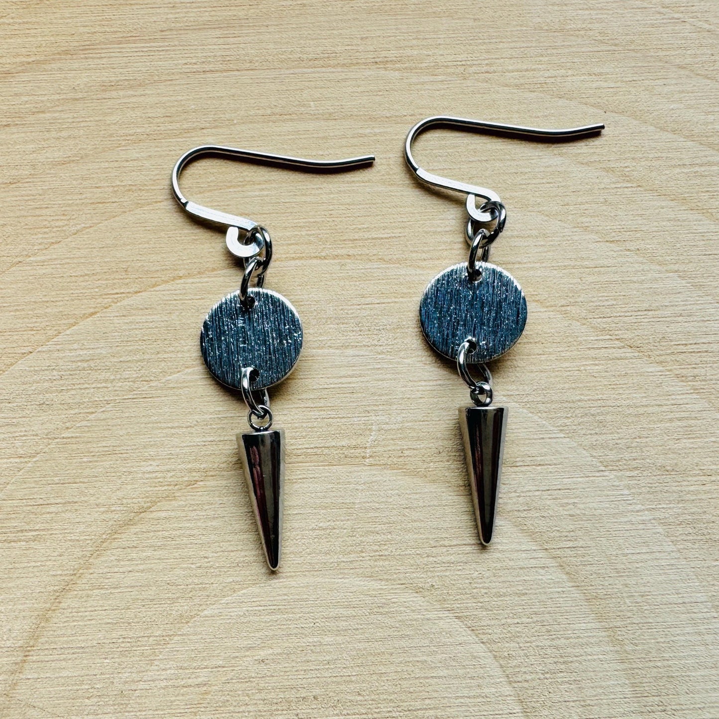 Spike Earrings, Metalhead Gifts, Punk Earrings Dangle, Stocking Stuffers for Mom Christmas Gifts for Girlfriend, Birthday Gift for Daughter