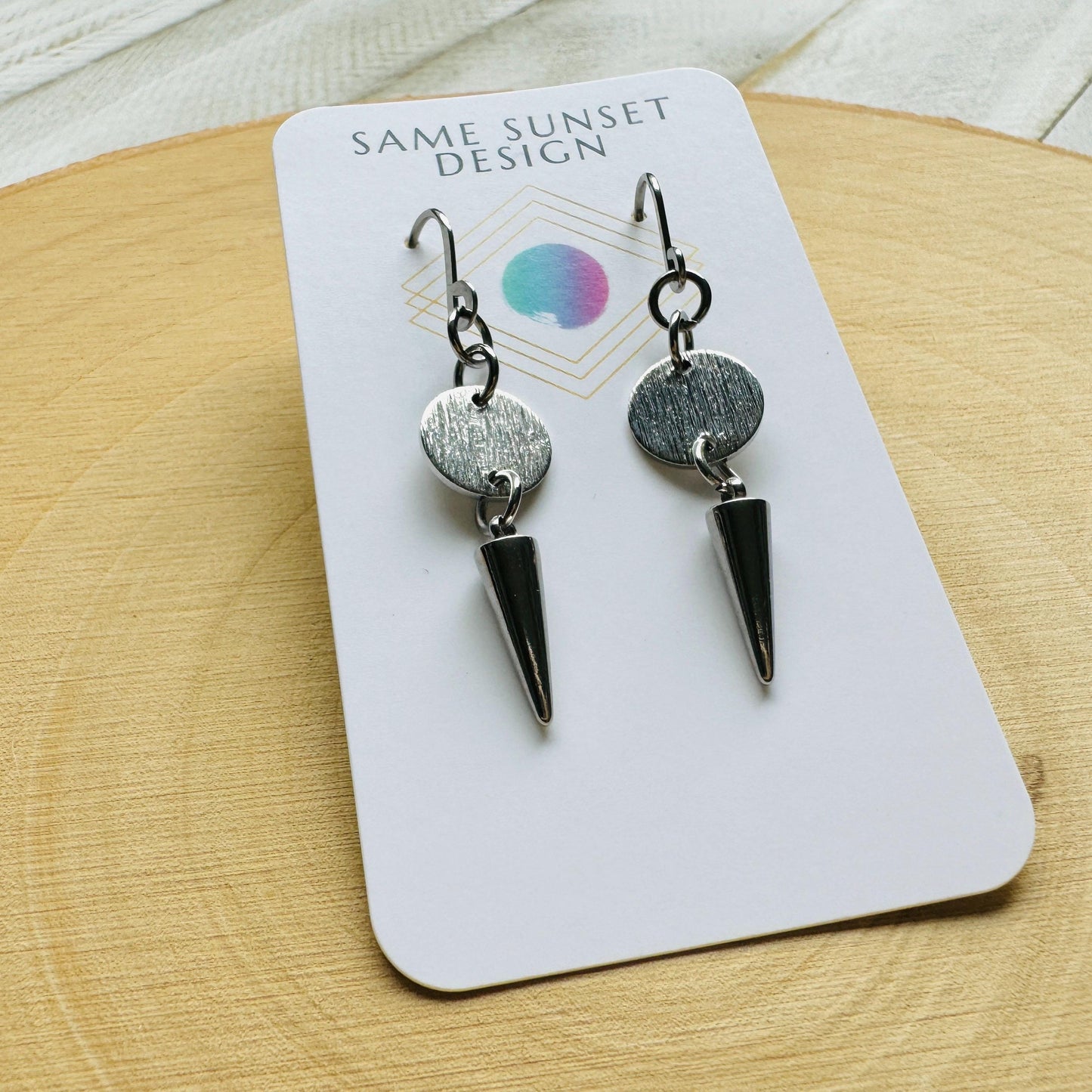 Spike Earrings, Metalhead Gifts, Punk Earrings Dangle, Stocking Stuffers for Mom Christmas Gifts for Girlfriend, Birthday Gift for Daughter