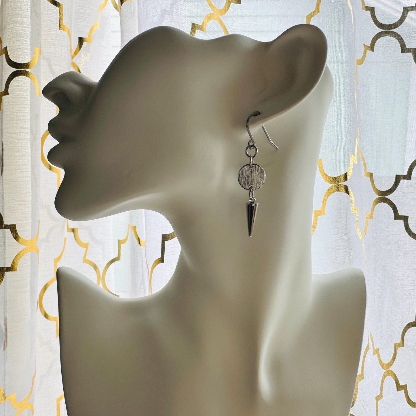 Spike Earrings, Metalhead Gifts, Punk Earrings Dangle, Stocking Stuffers for Mom Christmas Gifts for Girlfriend, Birthday Gift for Daughter