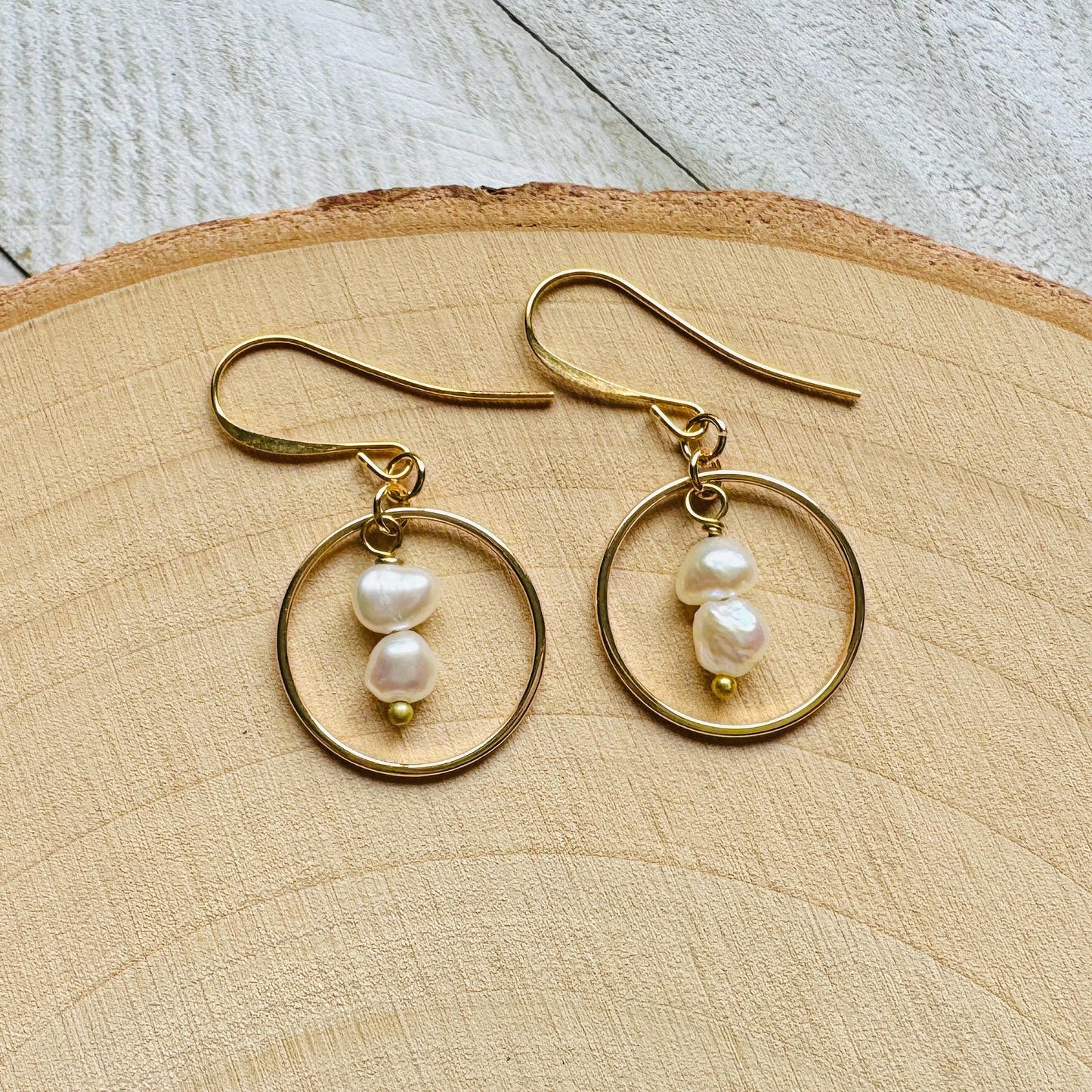 Pearl Earrings, Geometric Jewelry, Boho Earrings for Wedding, Beach Lover Jewelry, Stocking Stuffers for Mom Christmas Gifts for Girlfriend
