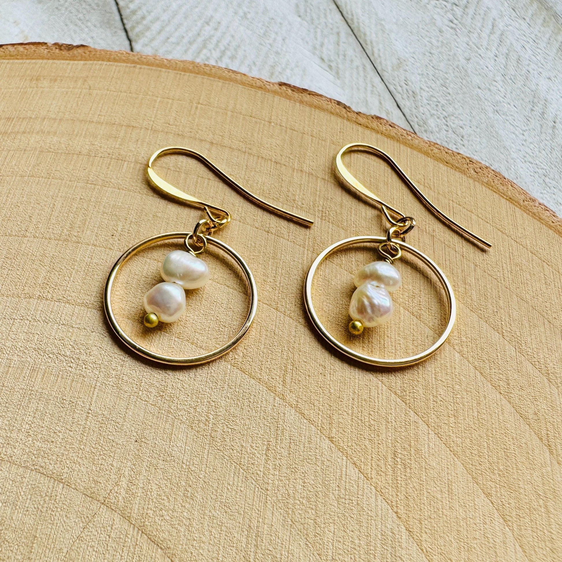 Pearl Earrings, Geometric Jewelry, Boho Earrings for Wedding, Beach Lover Jewelry, Stocking Stuffers for Mom Christmas Gifts for Girlfriend