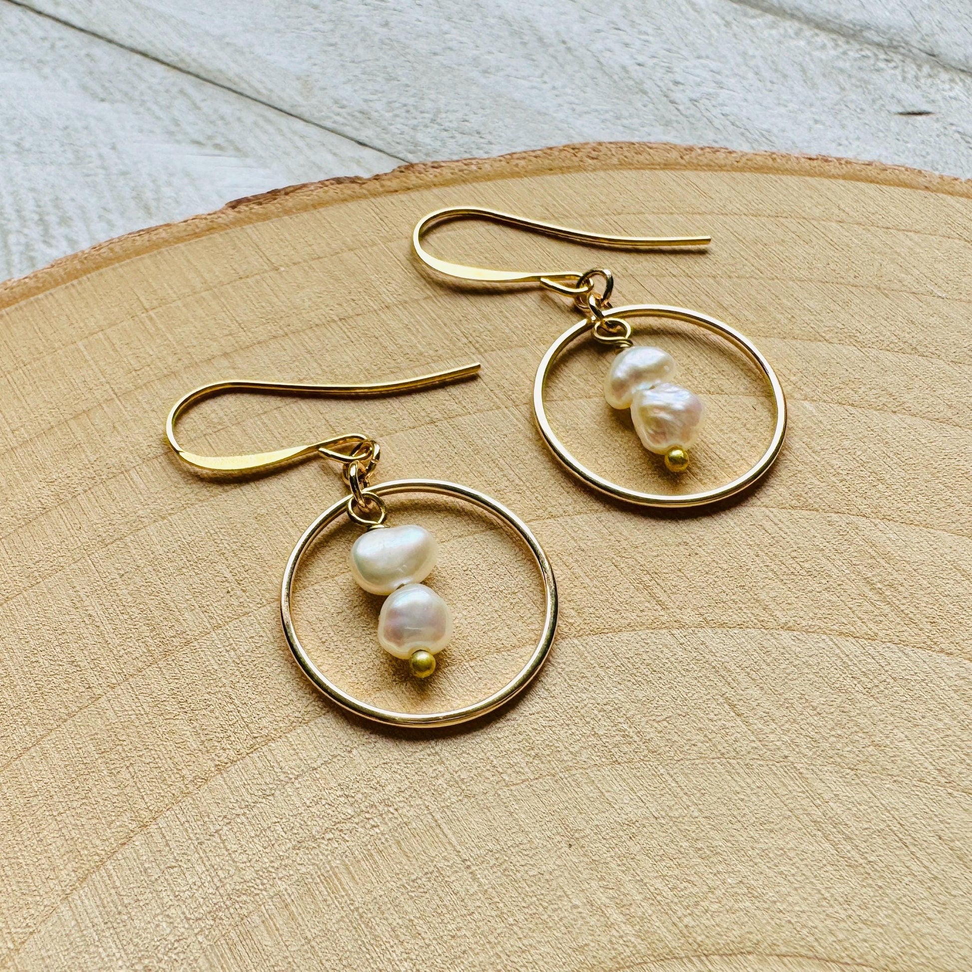 Pearl Earrings, Geometric Jewelry, Boho Earrings for Wedding, Beach Lover Jewelry, Stocking Stuffers for Mom Christmas Gifts for Girlfriend