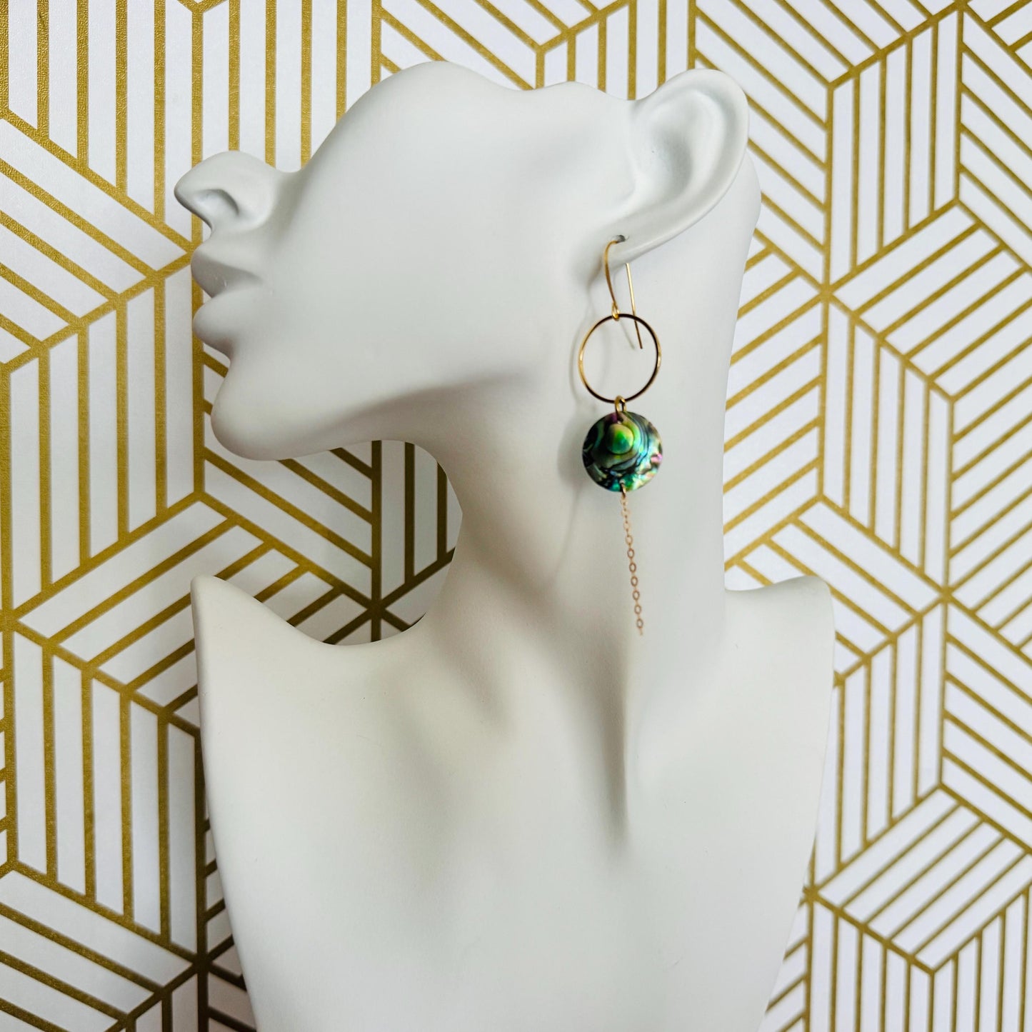 Abalone Earrings, Boho Earrings, Hoop Earrings Gold, Nature Lover Gift, Best Friend Birthday Gift, Sweet 16 Gift, Stocking Stuffers for Mom