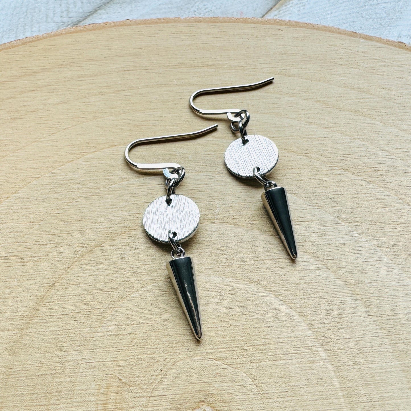 Spike Earrings, Metalhead Gifts, Punk Earrings Dangle, Stocking Stuffers for Mom Christmas Gifts for Girlfriend, Birthday Gift for Daughter
