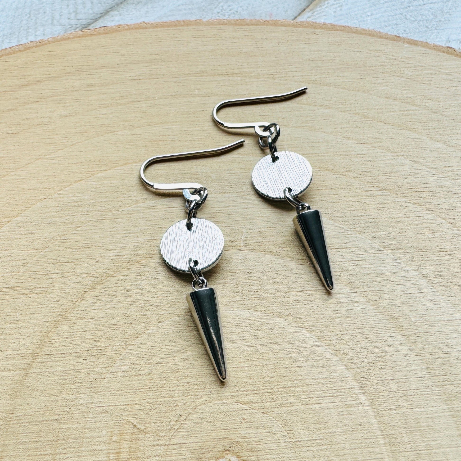 Spike Earrings, Metalhead Gifts, Punk Earrings Dangle, Stocking Stuffers for Mom Christmas Gifts for Girlfriend, Birthday Gift for Daughter