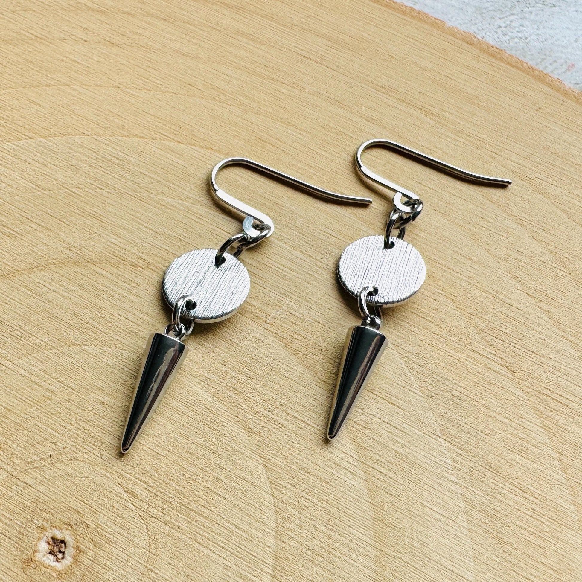Spike Earrings, Metalhead Gifts, Punk Earrings Dangle, Stocking Stuffers for Mom Christmas Gifts for Girlfriend, Birthday Gift for Daughter