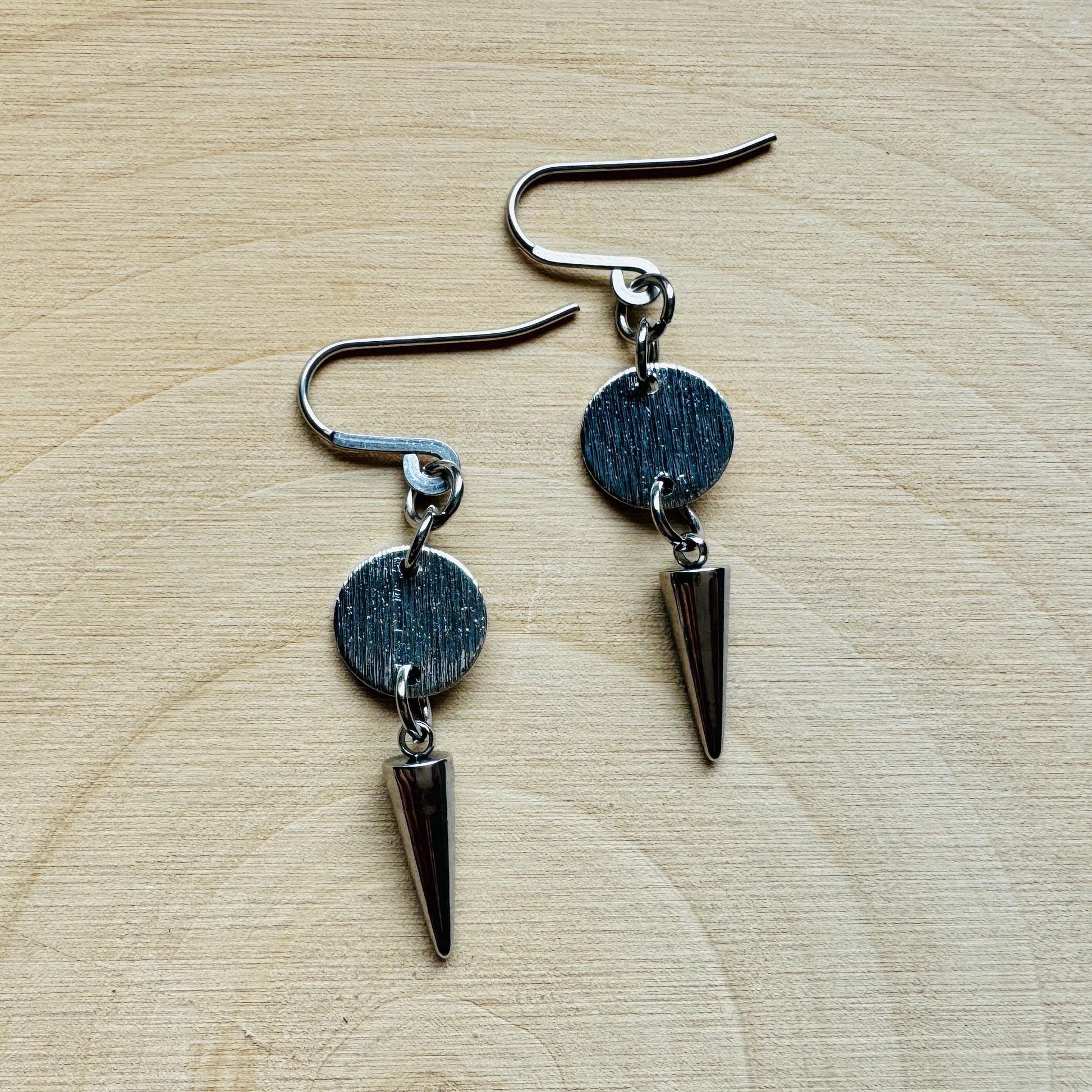Spike Earrings, Metalhead Gifts, Punk Earrings Dangle, Stocking Stuffers for Mom Christmas Gifts for Girlfriend, Birthday Gift for Daughter