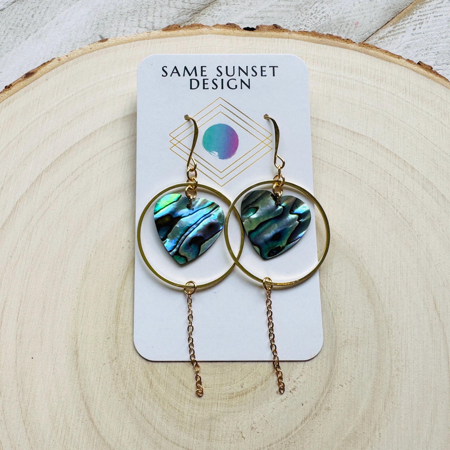 Abalone Earrings, Heart Earrings Gold, Best Friend Birthday Gift, Best Friend Valentines Gift, Love Gifts for Daughter, Gold Hoops