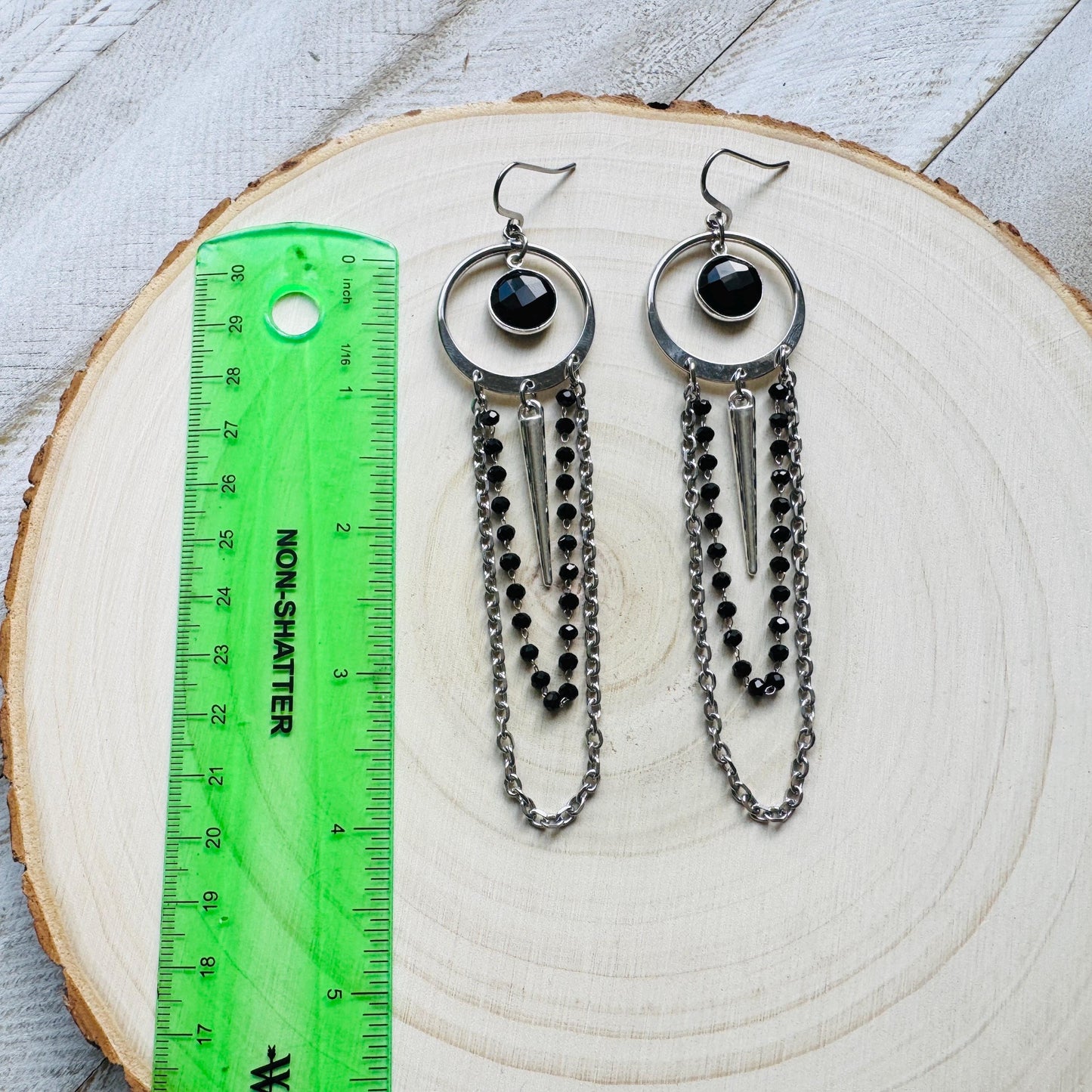 Onyx Earrings, Punk Earrings Dangle, Best Friend Birthday, Trendy Jewelry 2025, Goth Valentines Gift, Valentines Day Gift, Gift for Mom