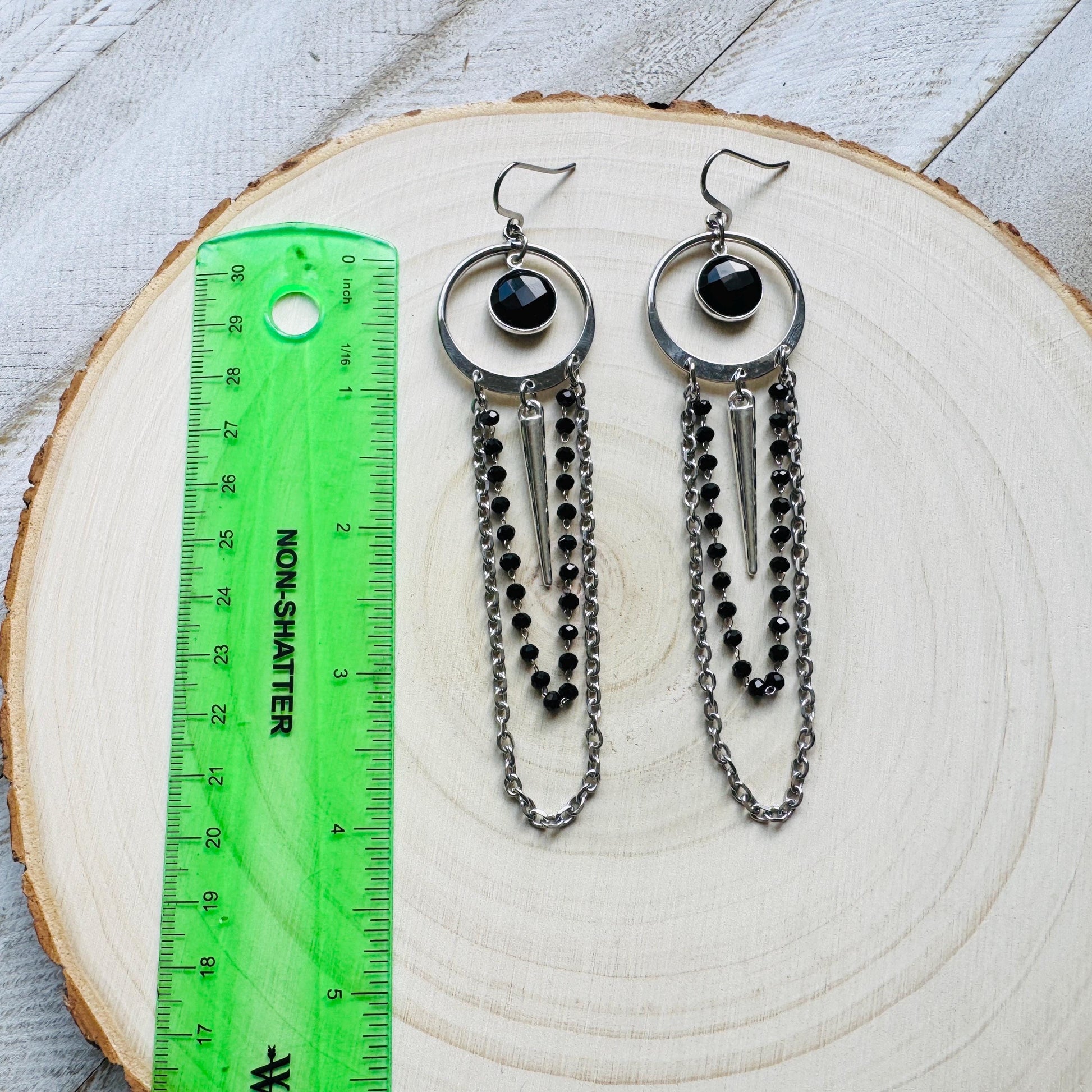 Onyx Earrings, Punk Earrings Dangle, Best Friend Birthday, Trendy Jewelry 2025, Goth Valentines Gift, Valentines Day Gift, Gift for Mom