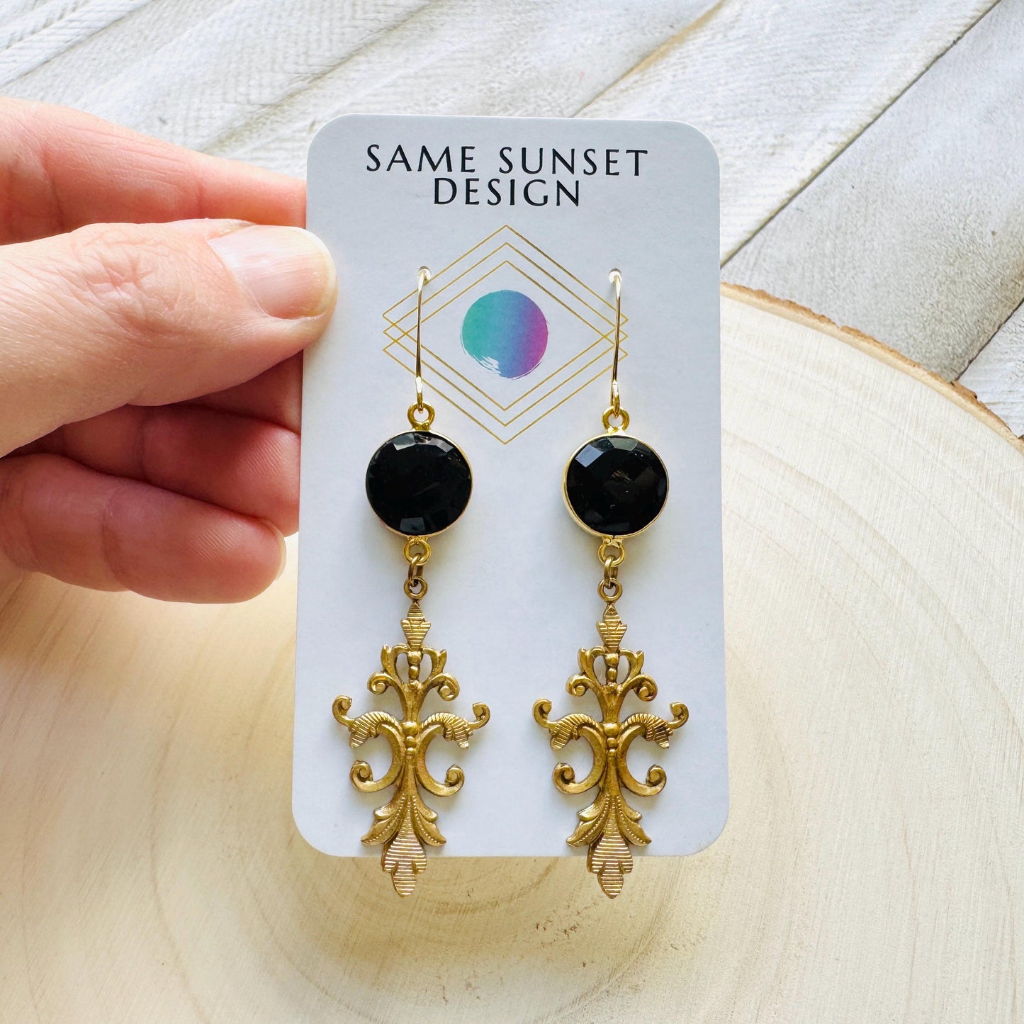 Onyx Earrings Dangle, Wanderlust Jewelry, Statement Earrings Boho, Unique Gifts for Women, Valentines Gift for Her Jewelry, Witchy Gifts