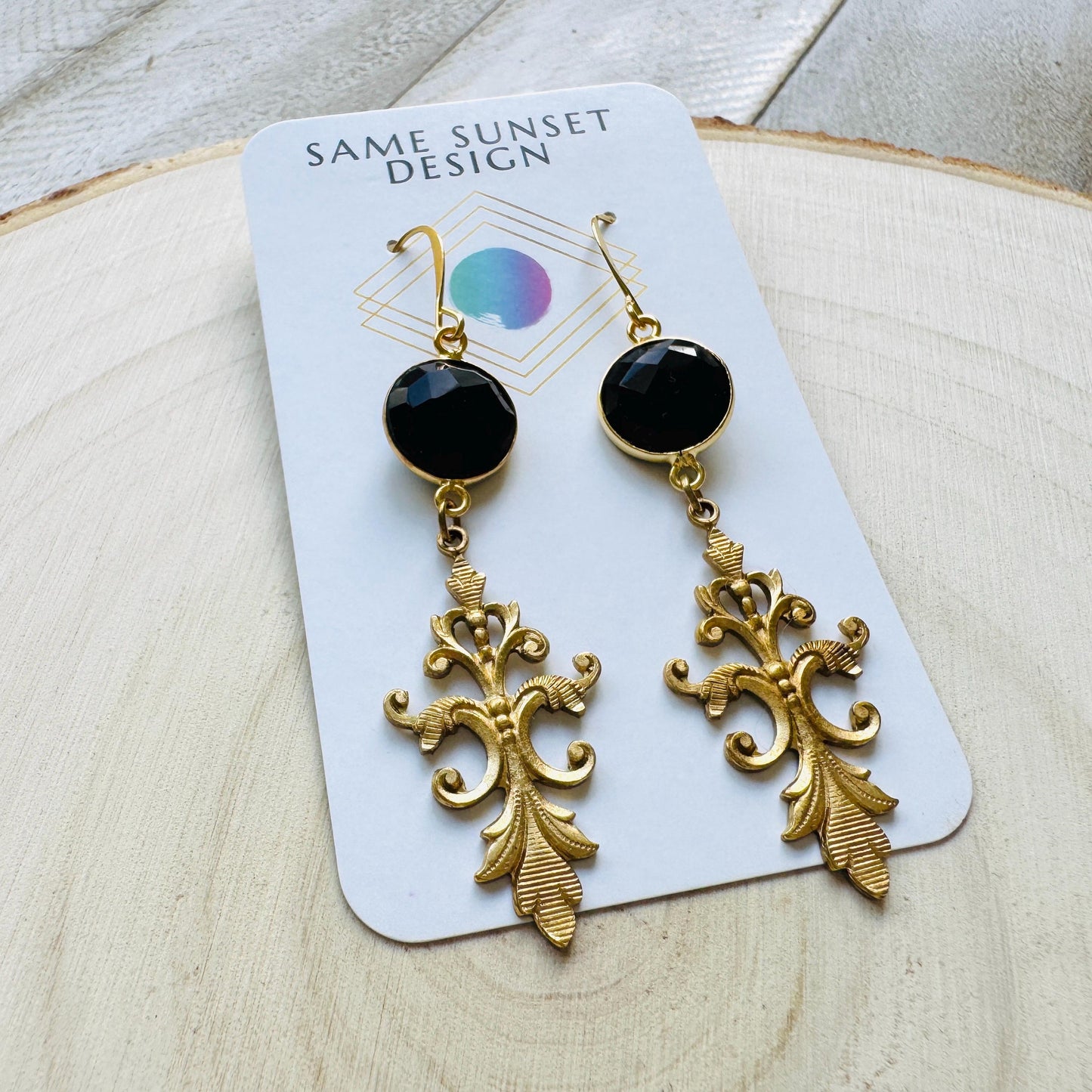 Onyx Earrings Dangle, Wanderlust Jewelry, Statement Earrings Boho, Unique Gifts for Women, Valentines Gift for Her Jewelry, Witchy Gifts