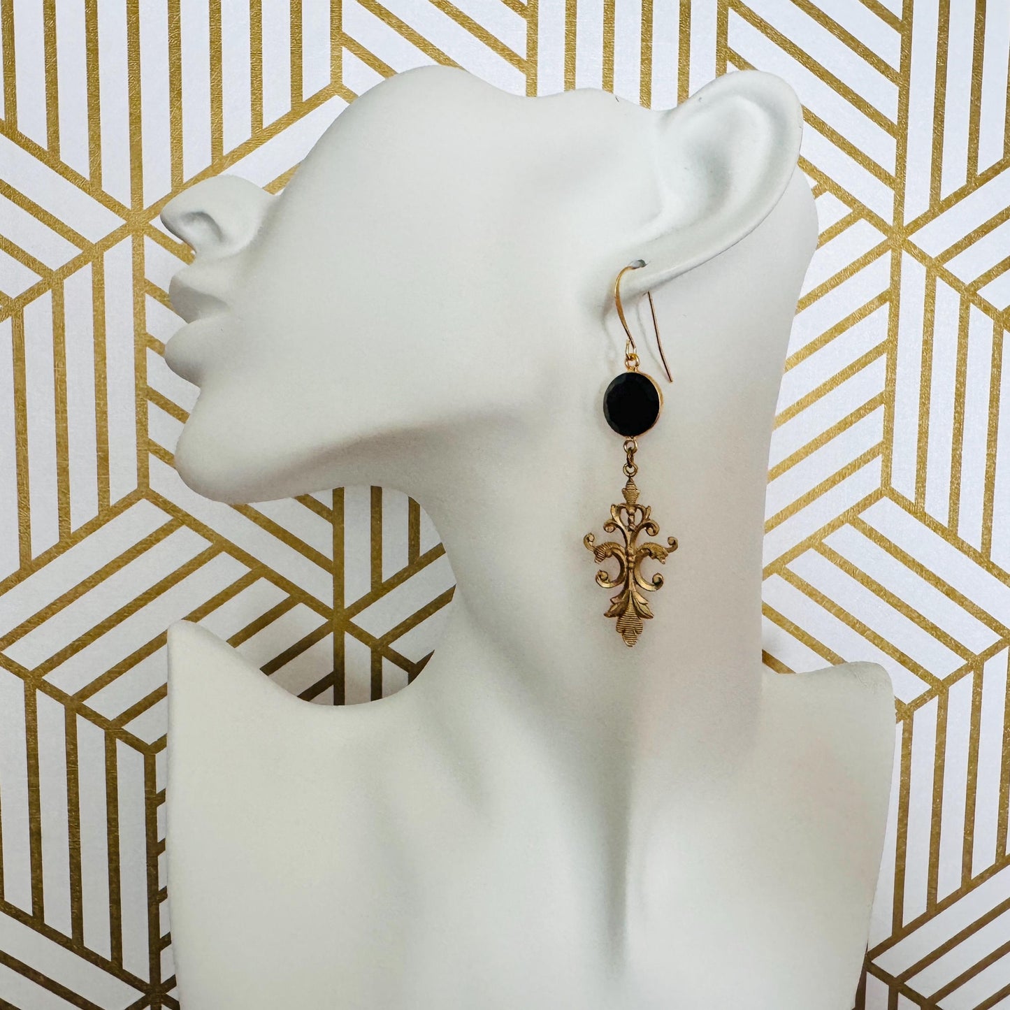 Onyx Earrings Dangle, Wanderlust Jewelry, Statement Earrings Boho, Unique Gifts for Women, Valentines Gift for Her Jewelry, Witchy Gifts