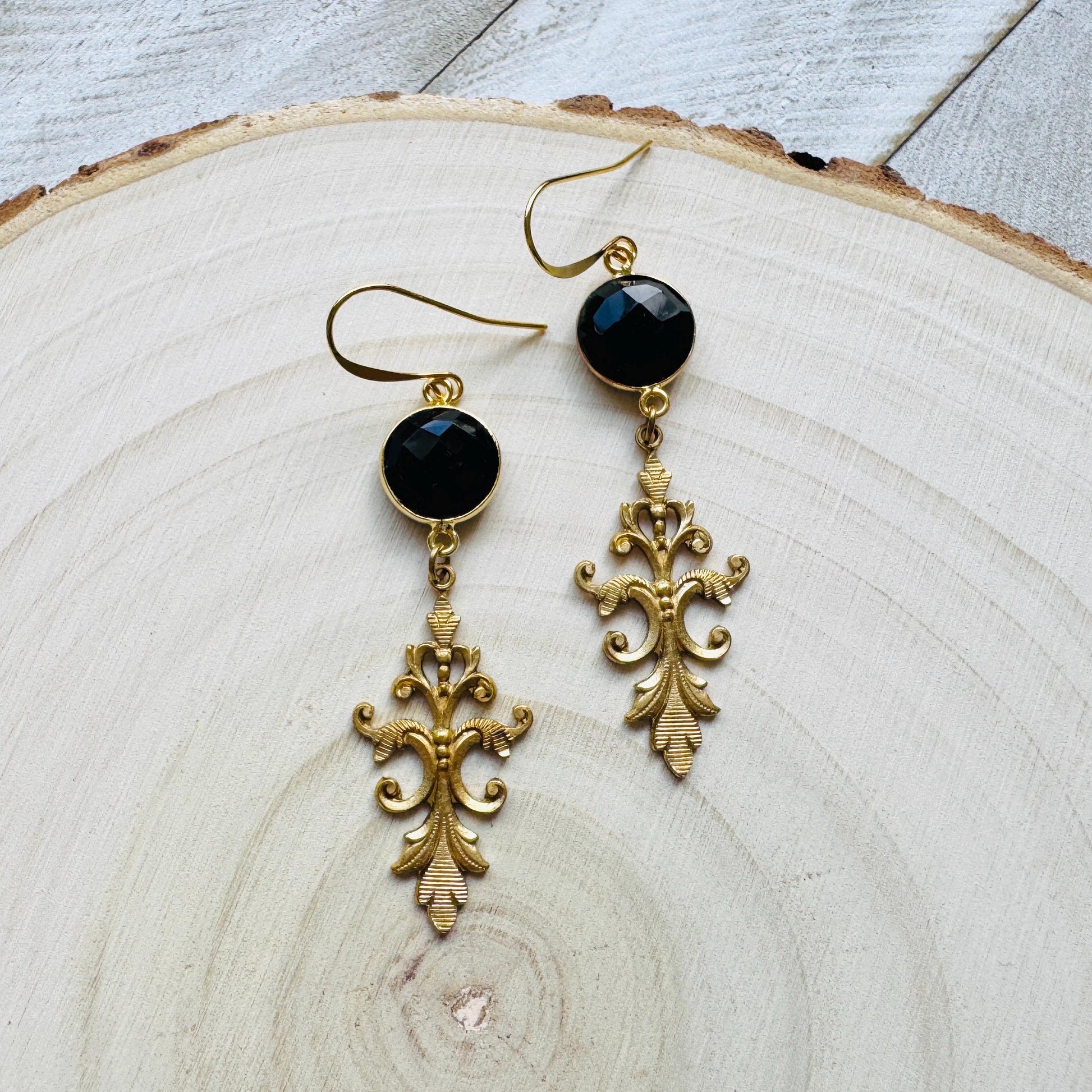Onyx Earrings Dangle, Wanderlust Jewelry, Statement Earrings Boho, Unique Gifts for Women, Valentines Gift for Her Jewelry, Witchy Gifts