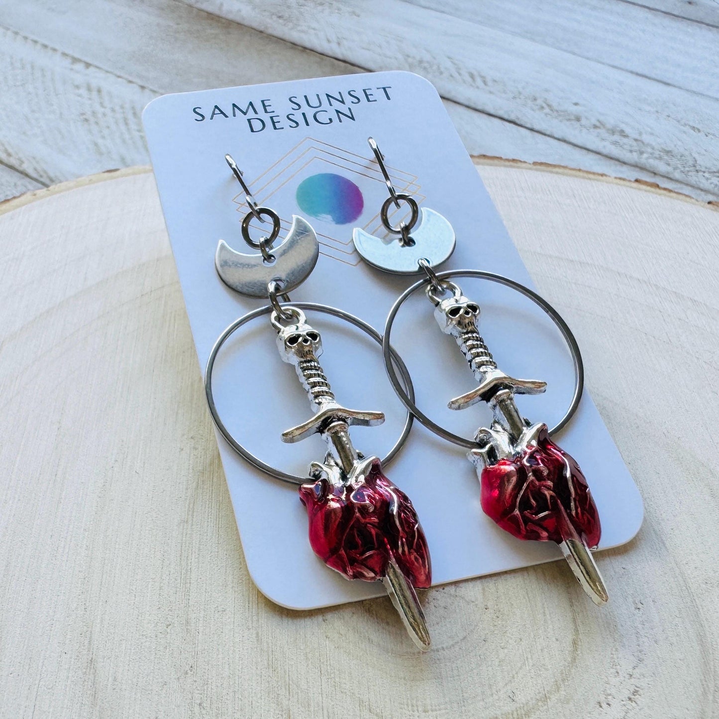Anatomical Heart Earrings, Skull Earrings, Creepy Cute Jewelry, Galentines Day Gifts, Best Friend Valentines Gift, Birthday Gift for Mom