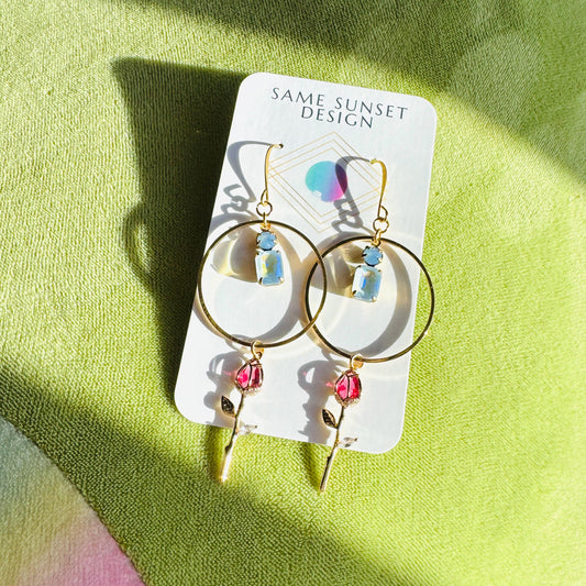Rose Earrings, Flower Earrings, Wedding Jewelry for Brides, Witchy Gifts for Women Aesthetic, Love Gifts for Daughter, Valentines Day Gift