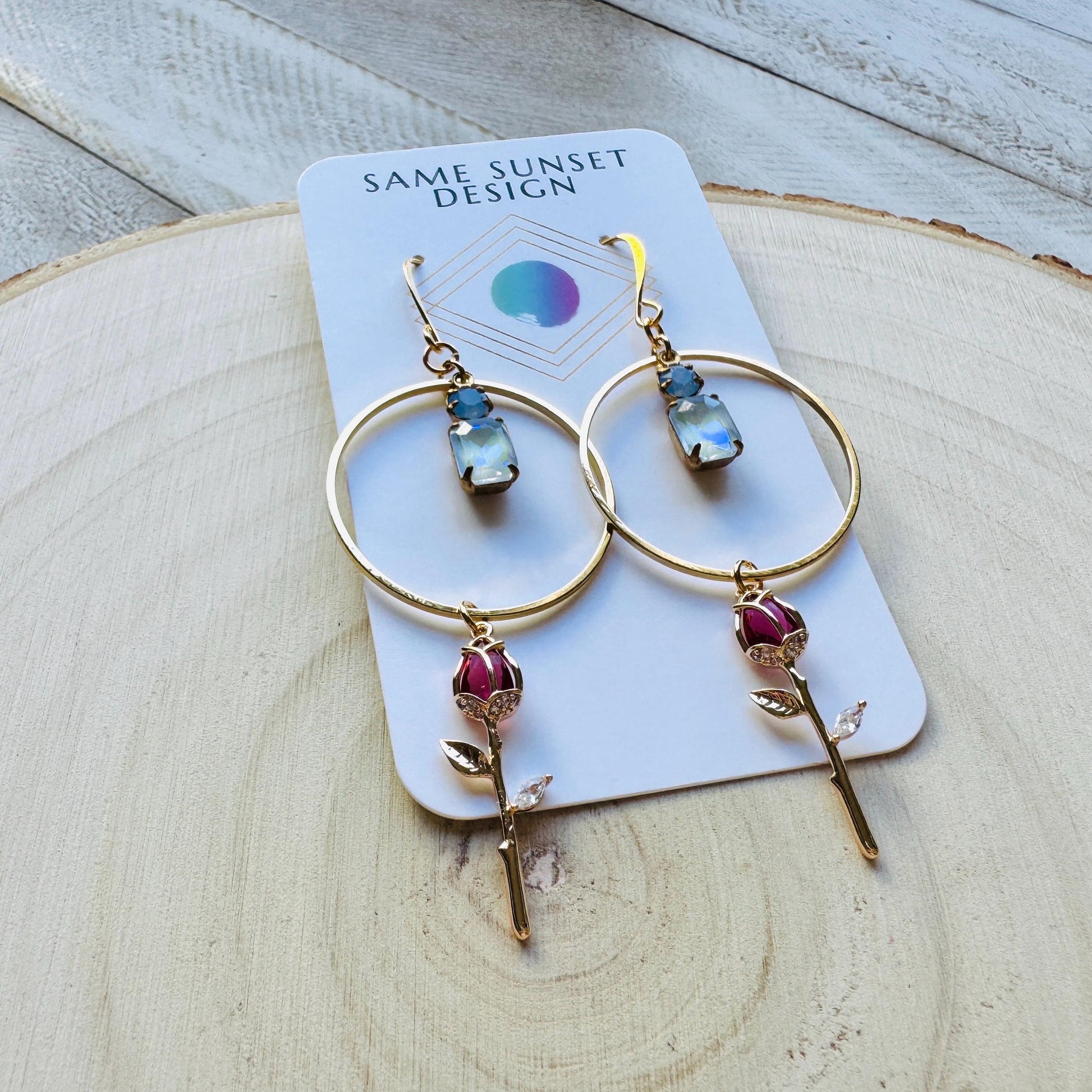 Rose Earrings, Flower Earrings, Wedding Jewelry for Brides, Witchy Gifts for Women Aesthetic, Love Gifts for Daughter, Valentines Day Gift