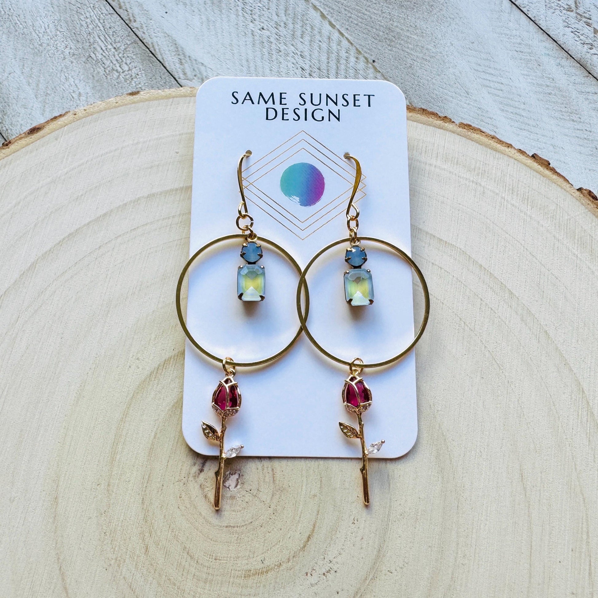 Rose Earrings, Flower Earrings, Wedding Jewelry for Brides, Witchy Gifts for Women Aesthetic, Love Gifts for Daughter, Valentines Day Gift