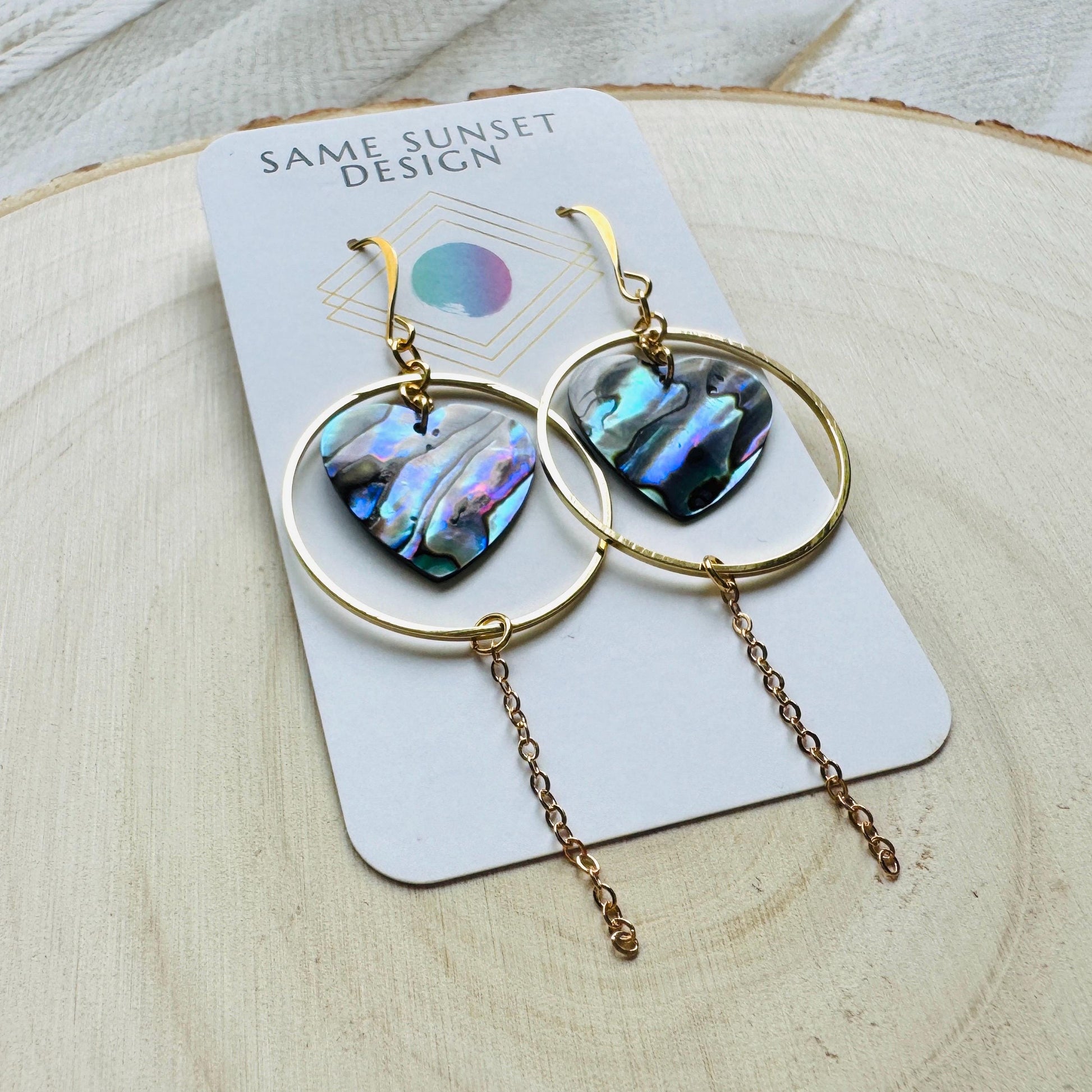 Abalone Earrings, Heart Earrings Gold, Best Friend Birthday Gift, Best Friend Valentines Gift, Love Gifts for Daughter, Gold Hoops