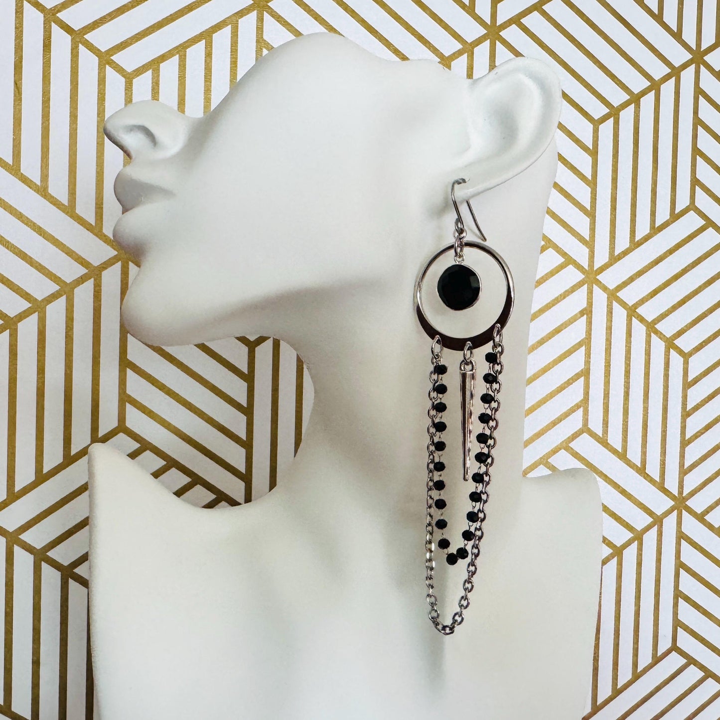 Onyx Earrings, Punk Earrings Dangle, Best Friend Birthday, Trendy Jewelry 2025, Goth Valentines Gift, Valentines Day Gift, Gift for Mom