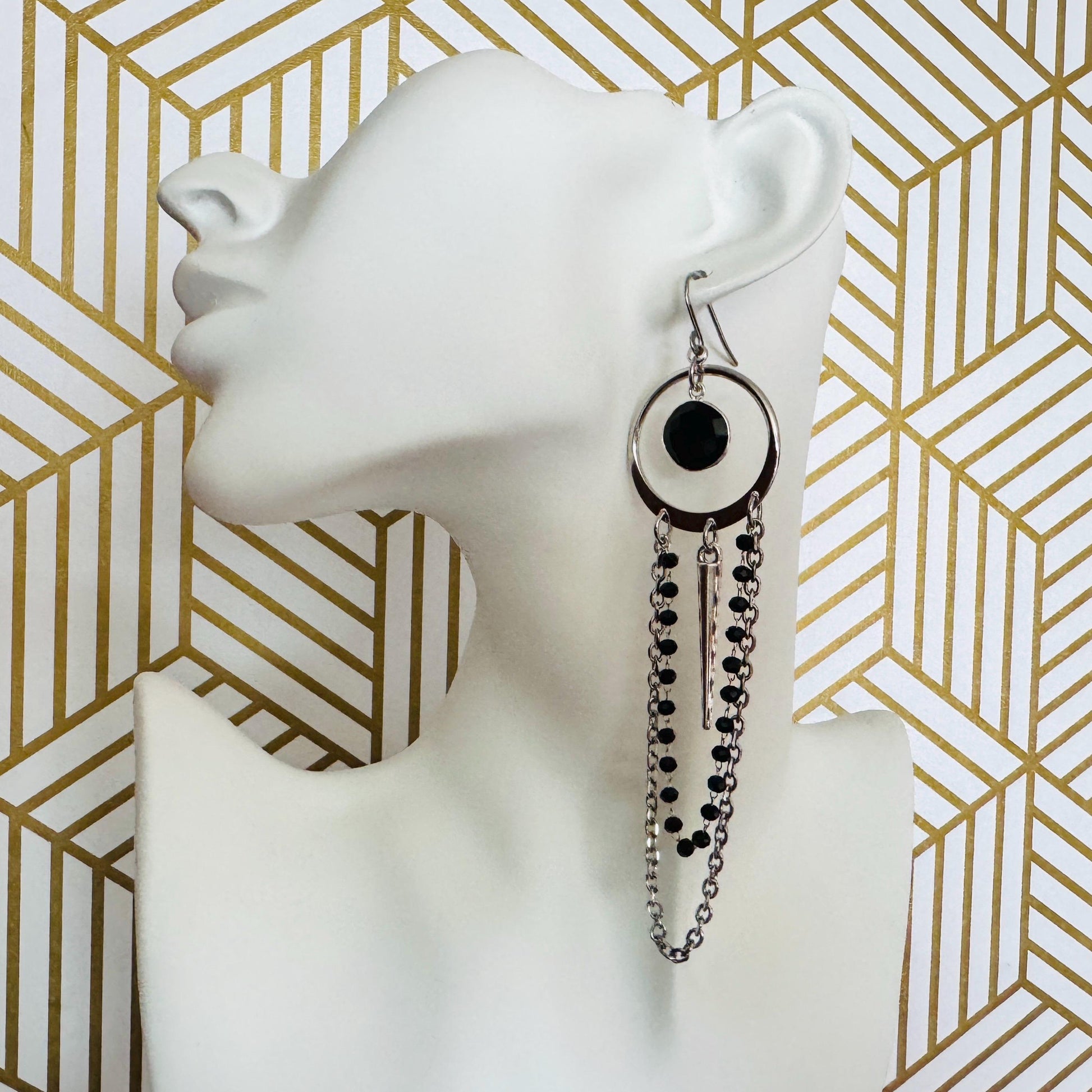 Onyx Earrings, Punk Earrings Dangle, Best Friend Birthday, Trendy Jewelry 2025, Goth Valentines Gift, Valentines Day Gift, Gift for Mom