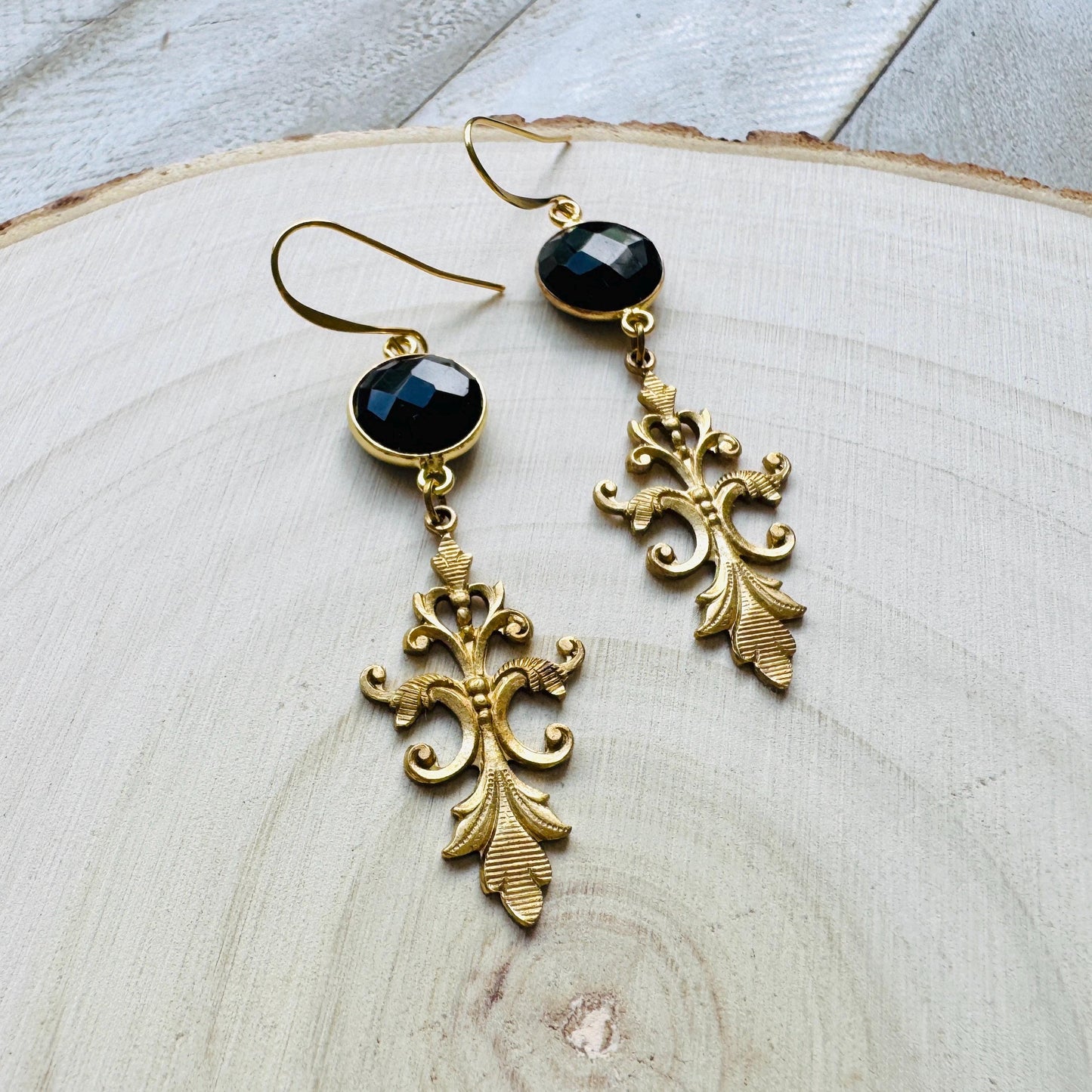 Onyx Earrings Dangle, Wanderlust Jewelry, Statement Earrings Boho, Unique Gifts for Women, Valentines Gift for Her Jewelry, Witchy Gifts