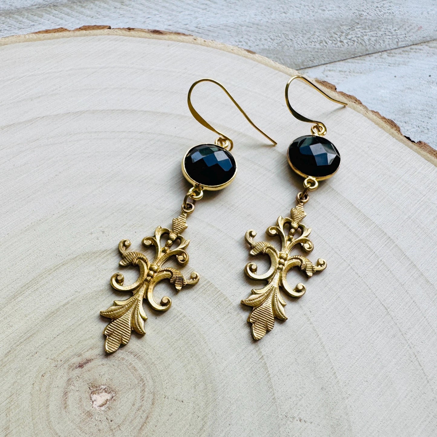 Onyx Earrings Dangle, Wanderlust Jewelry, Statement Earrings Boho, Unique Gifts for Women, Valentines Gift for Her Jewelry, Witchy Gifts