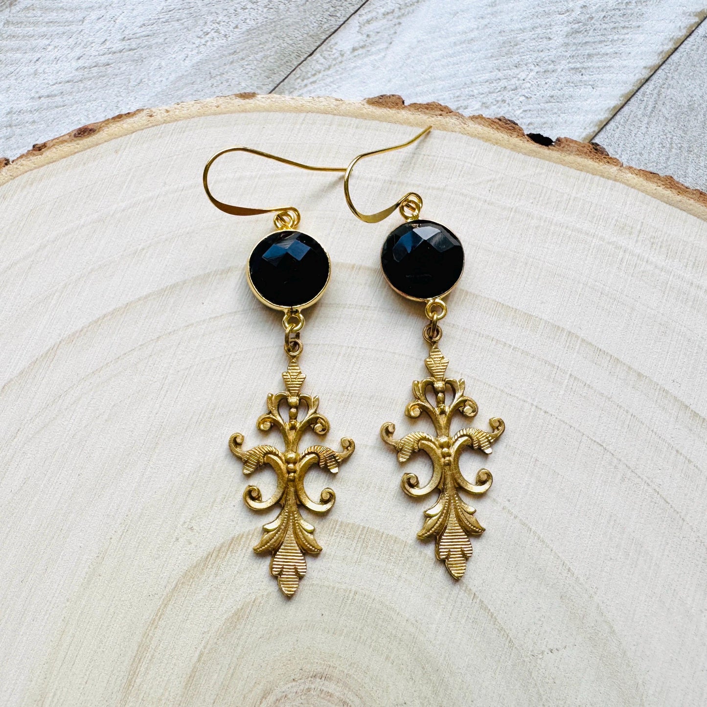 Onyx Earrings Dangle, Wanderlust Jewelry, Statement Earrings Boho, Unique Gifts for Women, Valentines Gift for Her Jewelry, Witchy Gifts