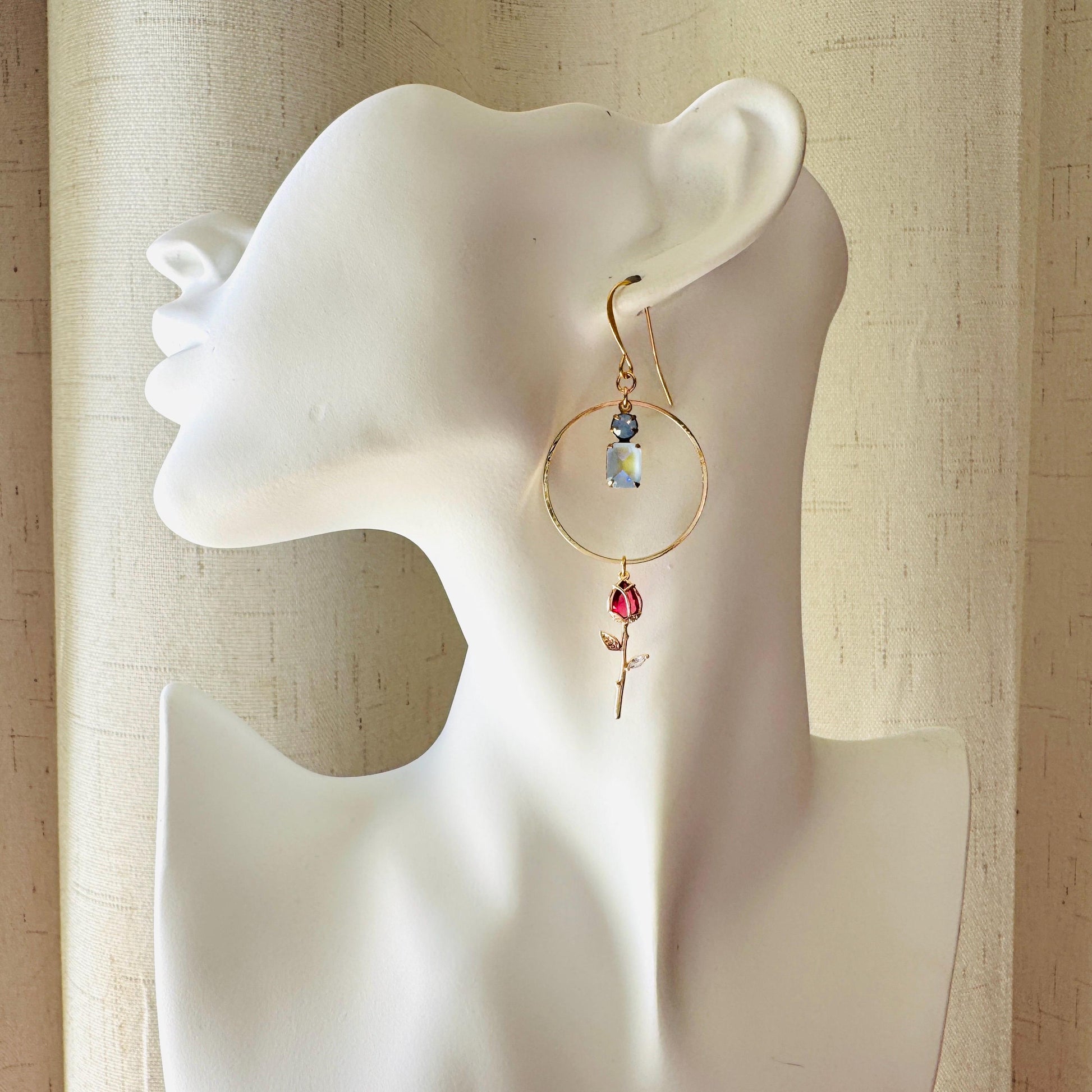Rose Earrings, Flower Earrings, Wedding Jewelry for Brides, Witchy Gifts for Women Aesthetic, Love Gifts for Daughter, Valentines Day Gift