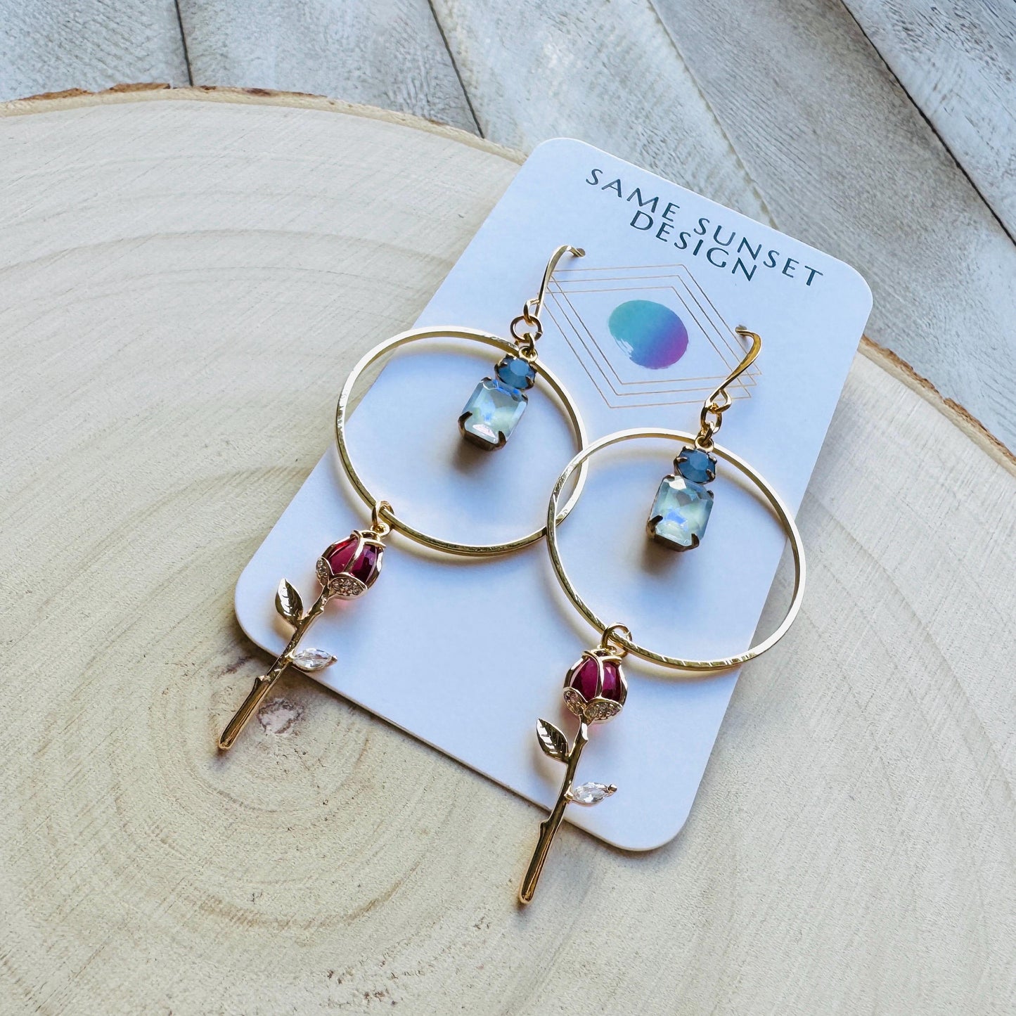 Rose Earrings, Flower Earrings, Wedding Jewelry for Brides, Witchy Gifts for Women Aesthetic, Love Gifts for Daughter, Valentines Day Gift