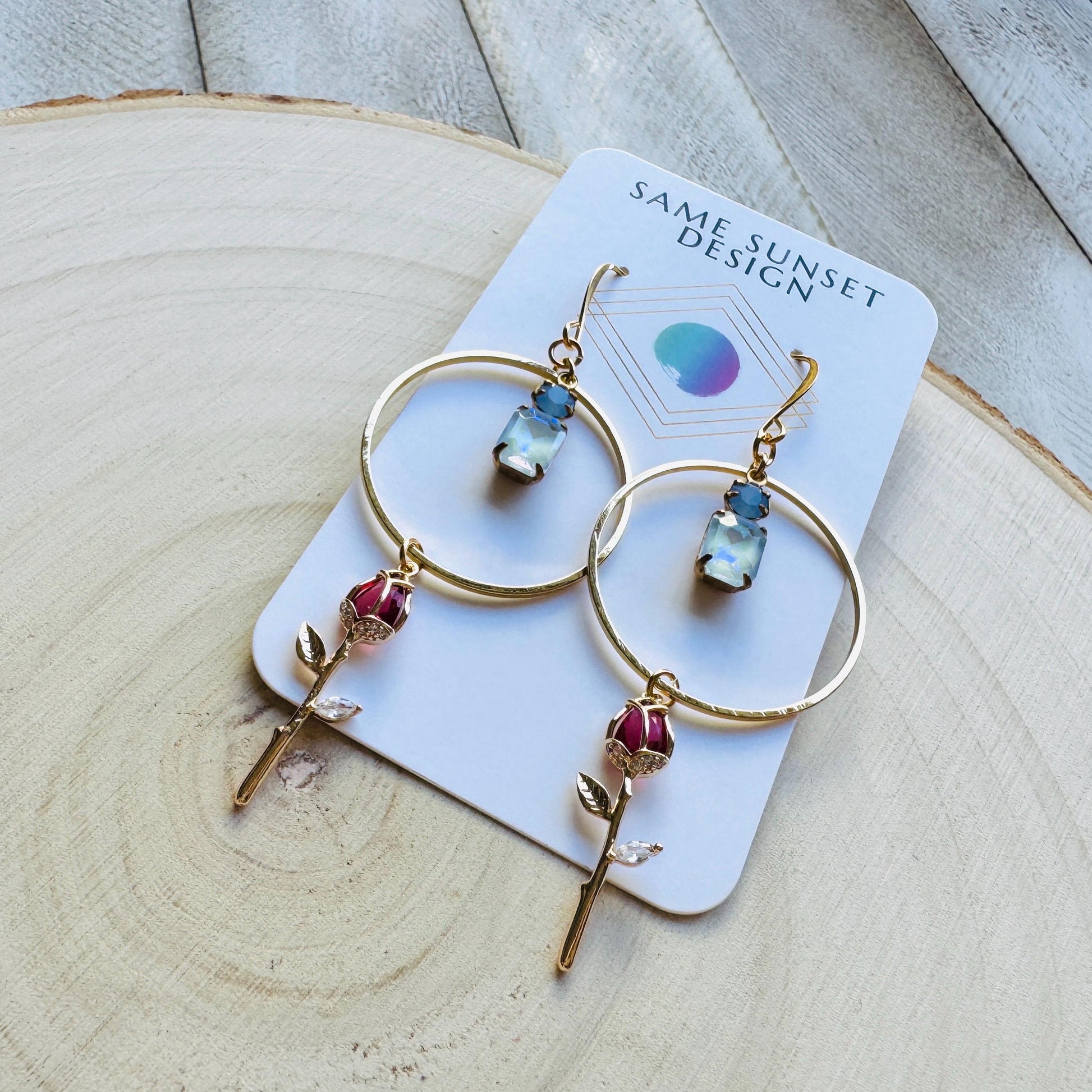 Rose Earrings, Flower Earrings, Wedding Jewelry for Brides, Witchy Gifts for Women Aesthetic, Love Gifts for Daughter, Valentines Day Gift