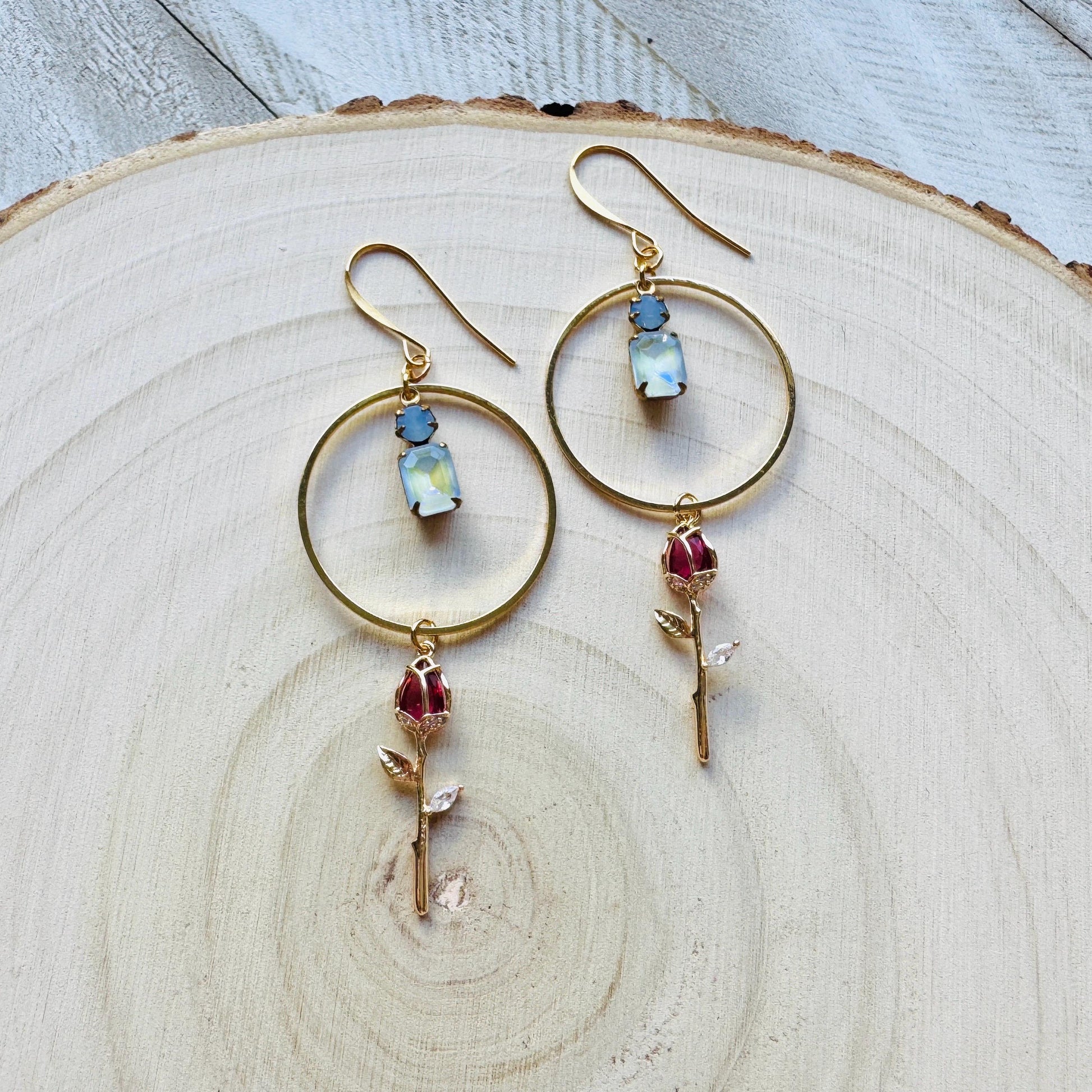Rose Earrings, Flower Earrings, Wedding Jewelry for Brides, Witchy Gifts for Women Aesthetic, Love Gifts for Daughter, Valentines Day Gift