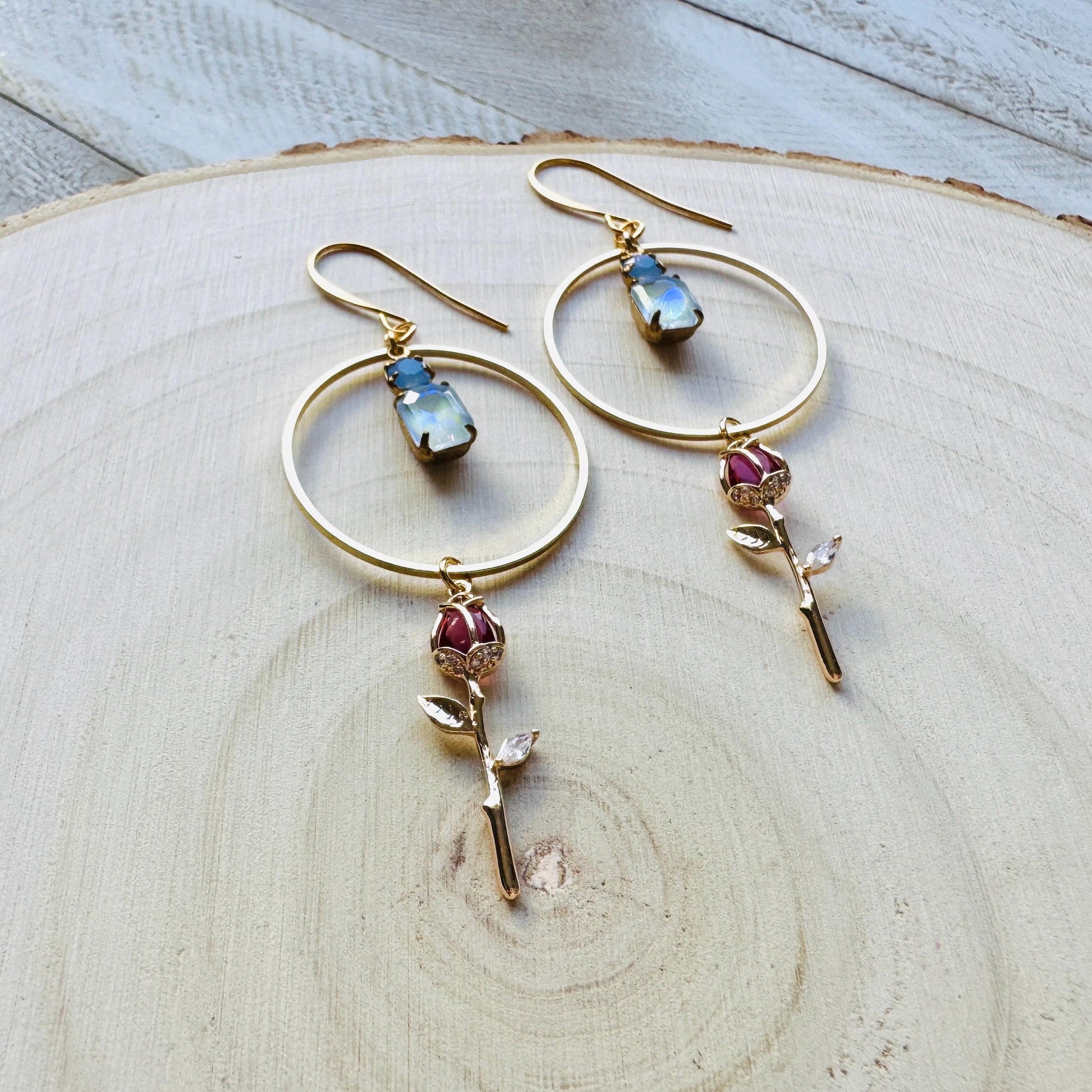 Rose Earrings, Flower Earrings, Wedding Jewelry for Brides, Witchy Gifts for Women Aesthetic, Love Gifts for Daughter, Valentines Day Gift