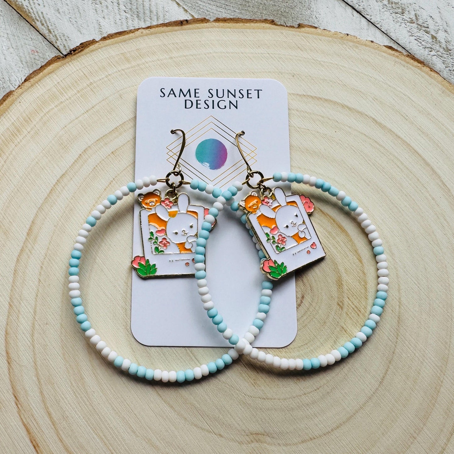 Bunny Earrings, Kawaii Earrings, Cottagecore Earrings, Seed Bead Earrings, Pastel Earrings, Easter Basket Stuffers for Women, Gift for Mom