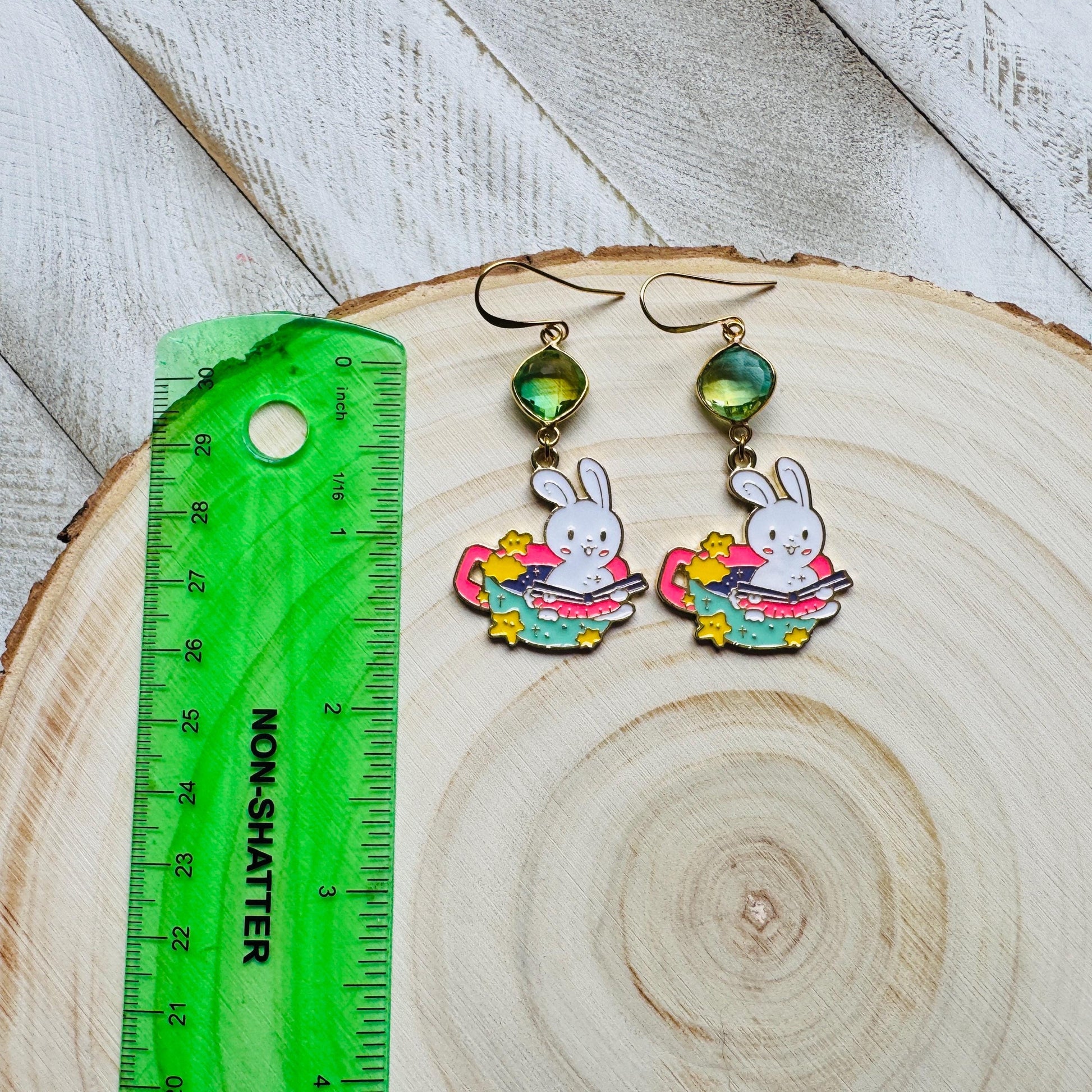 Bunny Earrings, Quartz Earrings, Crystal Earrings, Easter Basket Stuffers for Tween, Kawaii, Fun Birthday Gift, Friend Gifts for Women