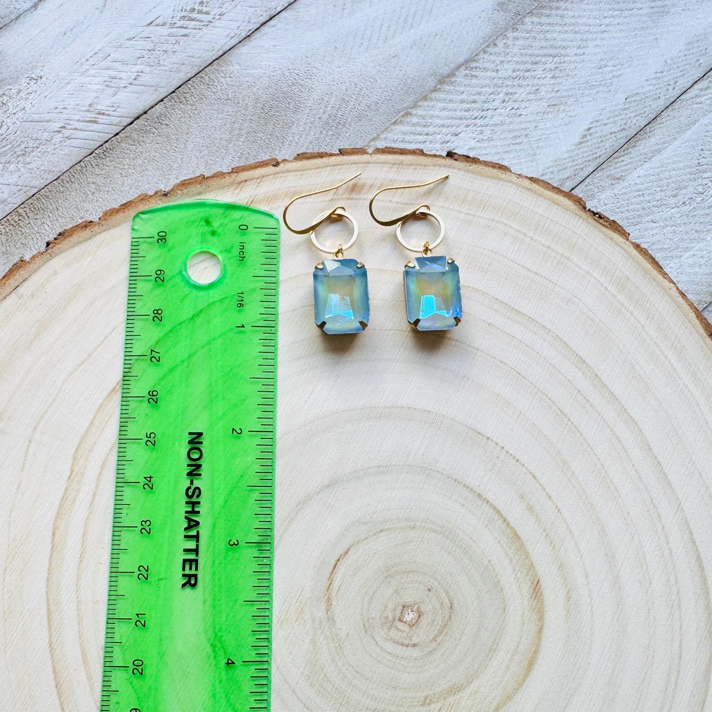 Blue Earrings, Hoop Earrings Gold, Wedding Earrings for Bride, Unique Gifts for Women, Sweet 16 Gift for Daughter, Western Earrings