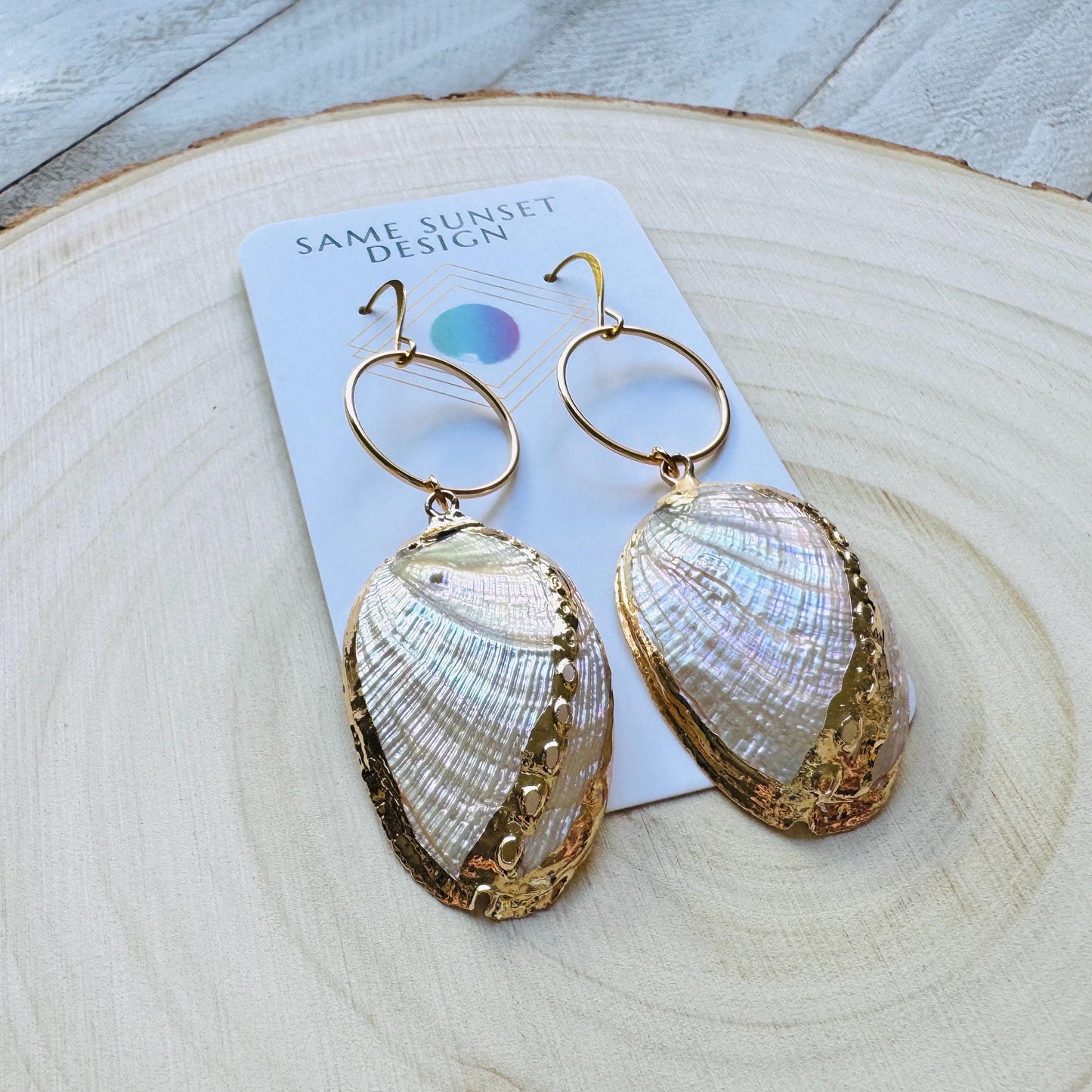 Shell Earrings, Beachy Earrings Gold, Boho Earrings, Wanderlust Jewelry, Easter Basket Stuffers for Women, Fun Birthday Gift, Bridal Jewelry