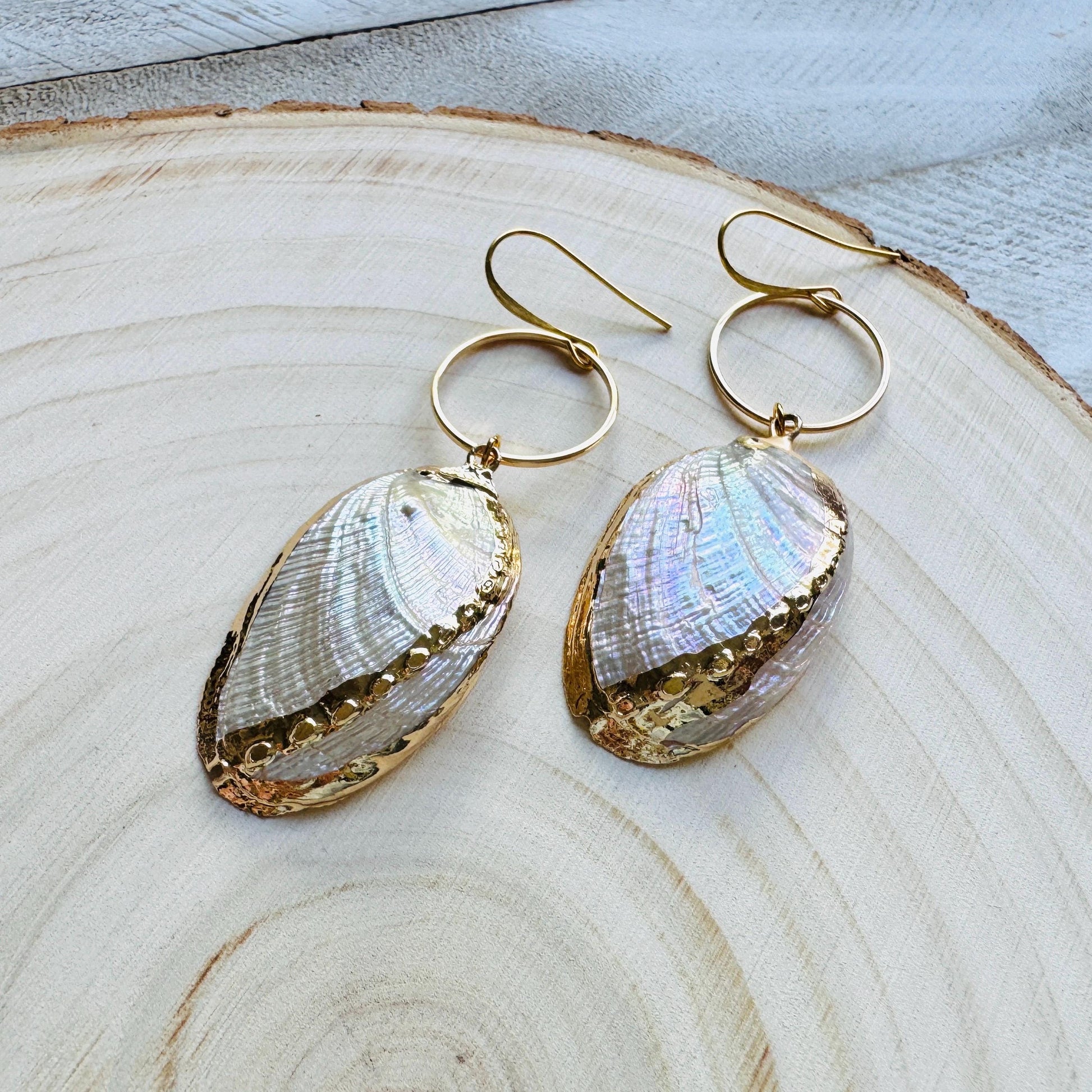 Shell Earrings, Beachy Earrings Gold, Boho Earrings, Wanderlust Jewelry, Easter Basket Stuffers for Women, Fun Birthday Gift, Bridal Jewelry
