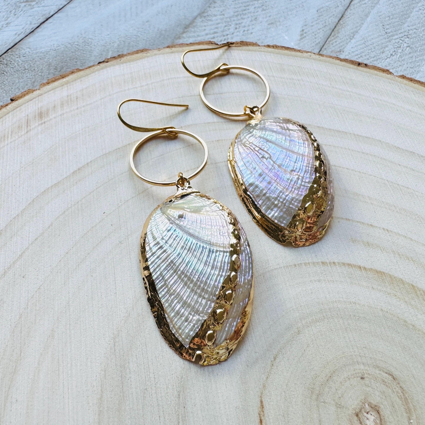 Shell Earrings, Beachy Earrings Gold, Boho Earrings, Wanderlust Jewelry, Easter Basket Stuffers for Women, Fun Birthday Gift, Bridal Jewelry