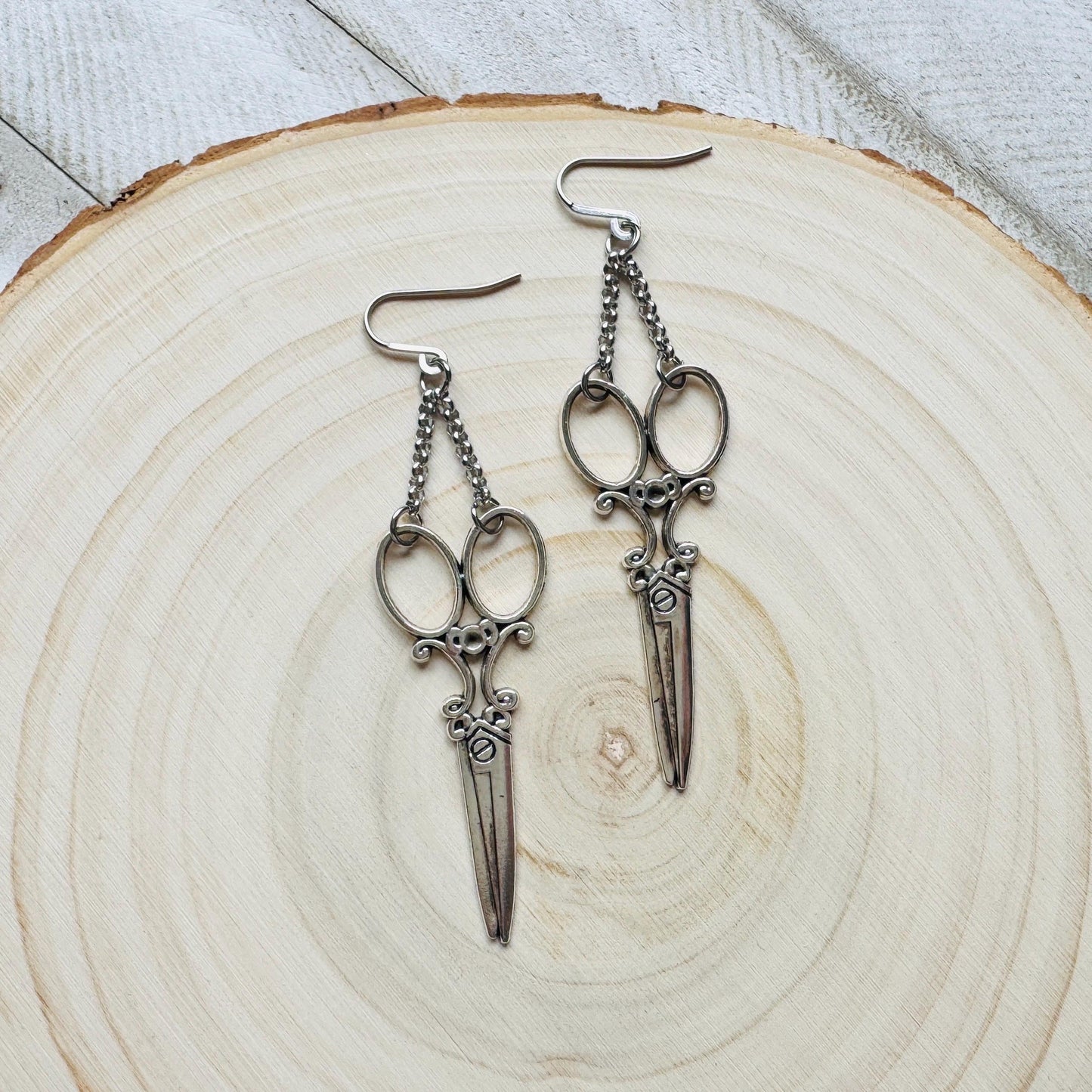 Scissor Earrings, Hair Stylist Earrings, Punk Jewelry, Creepy Cute Jewelry, Goth Earrings for Women, Gift for Mom, Fun Birthday Gift
