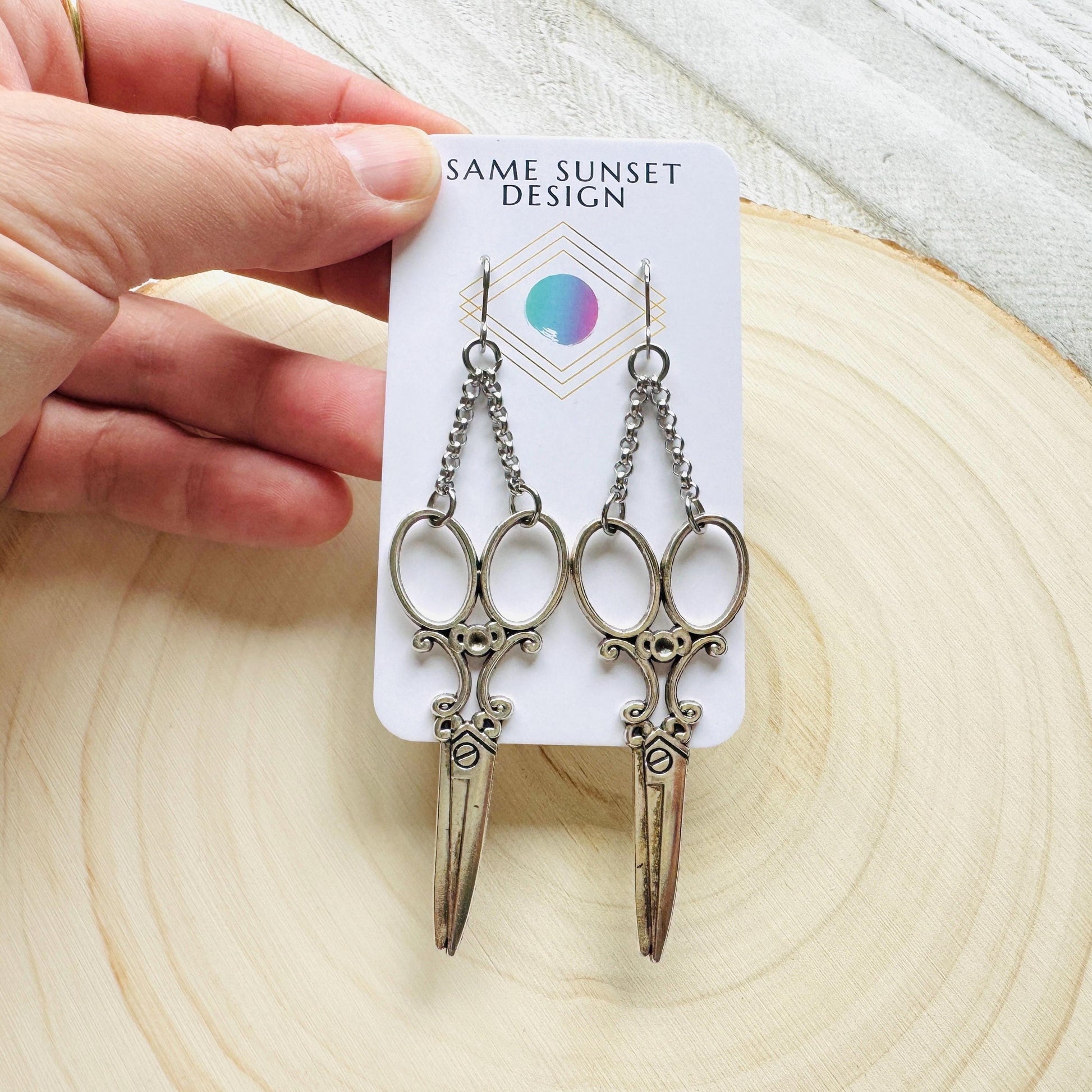 Scissor Earrings, Hair Stylist Earrings, Punk Jewelry, Creepy Cute Jewelry, Goth Earrings for Women, Gift for Mom, Fun Birthday Gift