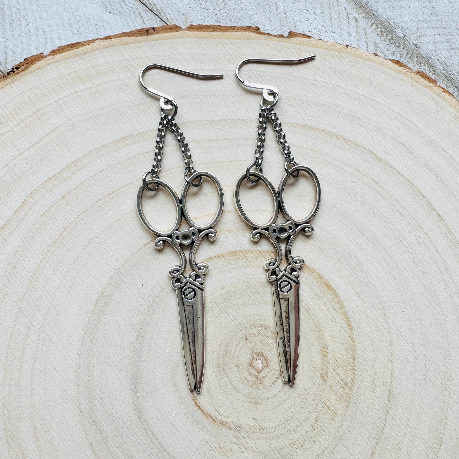 Scissor Earrings, Hair Stylist Earrings, Punk Jewelry, Creepy Cute Jewelry, Goth Earrings for Women, Gift for Mom, Fun Birthday Gift