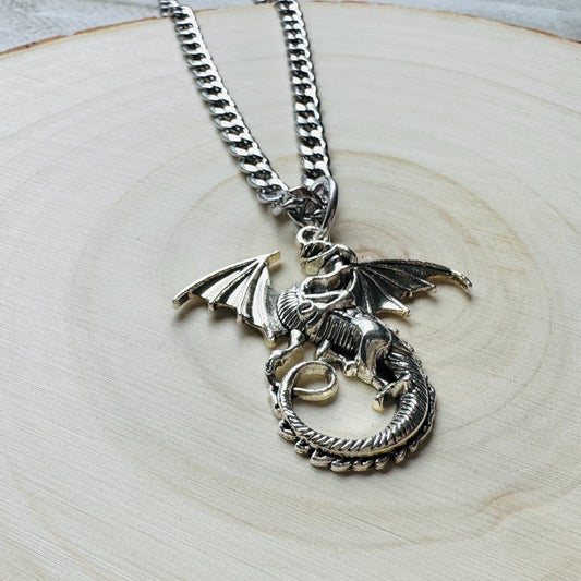 Dragon Necklace, Punk Necklace, Goth Necklace, Nerdy Gifts for Women, College Gifts for Daughter, Fun Birthday Gift, Graduation Gifts