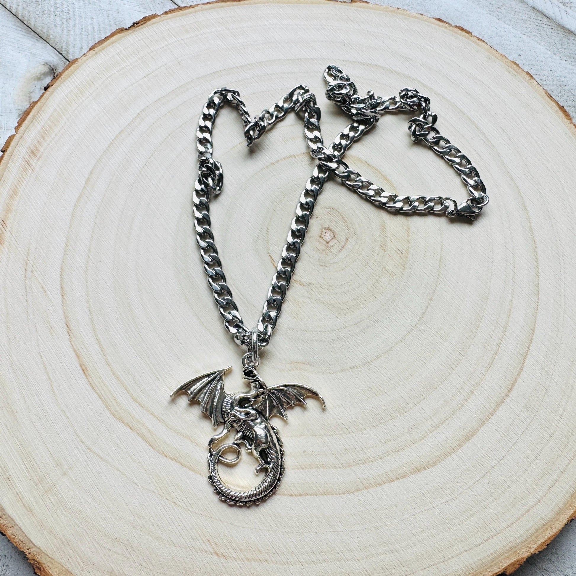 Dragon Necklace, Punk Necklace, Goth Necklace, Nerdy Gifts for Women, College Gifts for Daughter, Fun Birthday Gift, Graduation Gifts